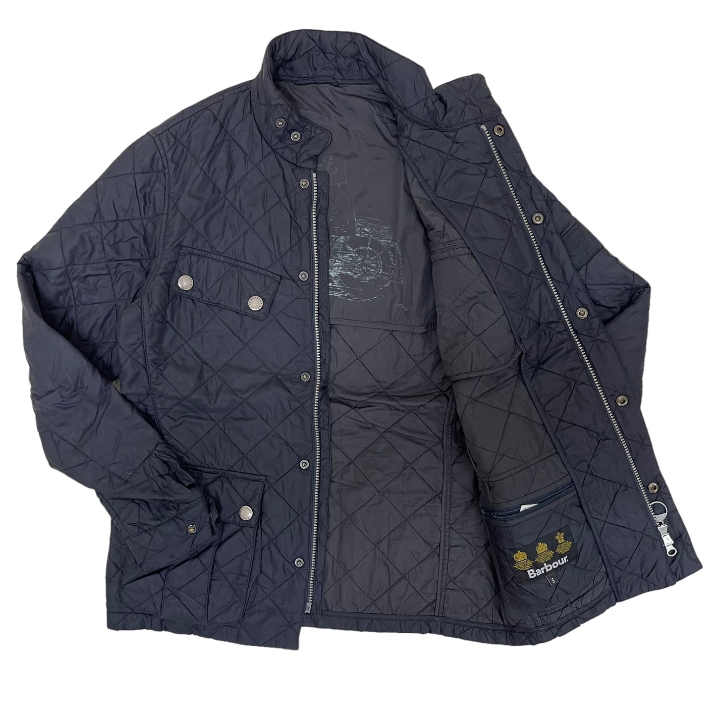 GC437 Barbour キルティングジャケット ジャケット トップス 羽織り ネイビー メンズ サイズS