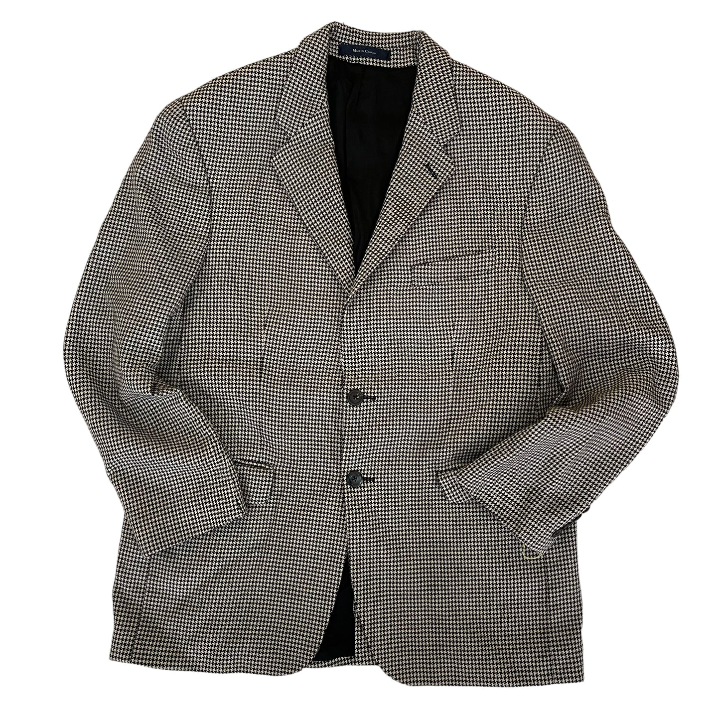 GC449 CHAPS RALPH LAUREN ウール100% テーラードジャケット デザインジャケット ジャケット 千鳥格子柄 ブラック系 メンズ