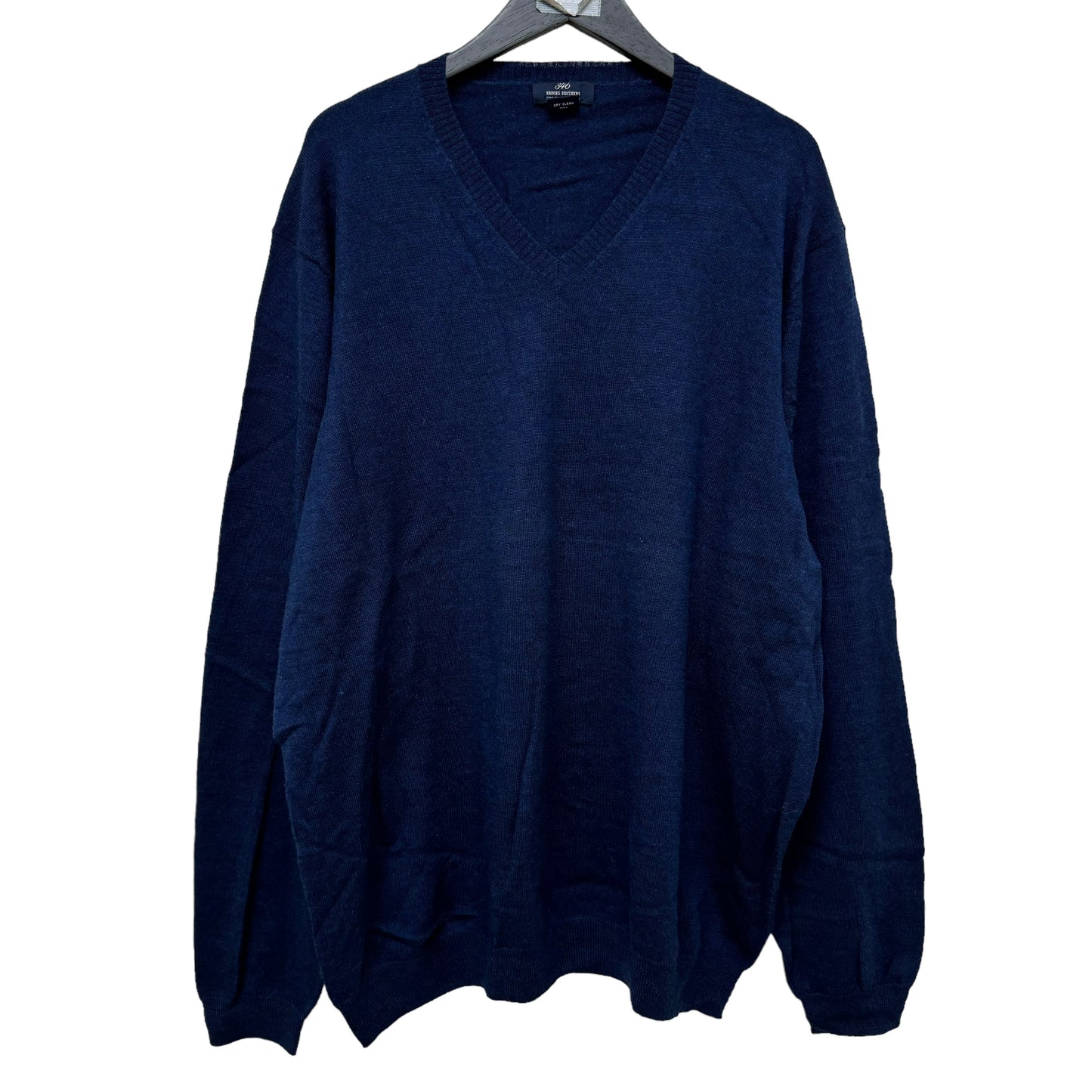 GC870 346 BROOKS BROTHERS 346ブルックスブラザーズ ウールニット ニットセーター ニット Vネック ネイビー メンズ サイズXXL