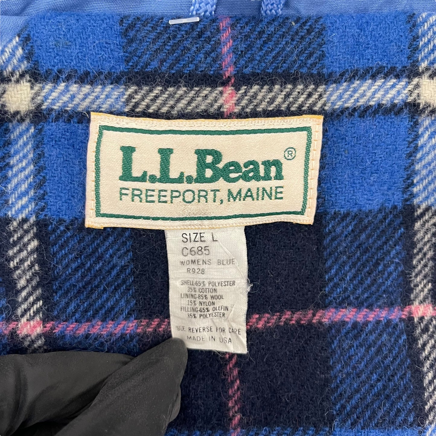 GC257 USA製 L.L.Bean ジップアップコート コート ウール ブルー レディース サイズL