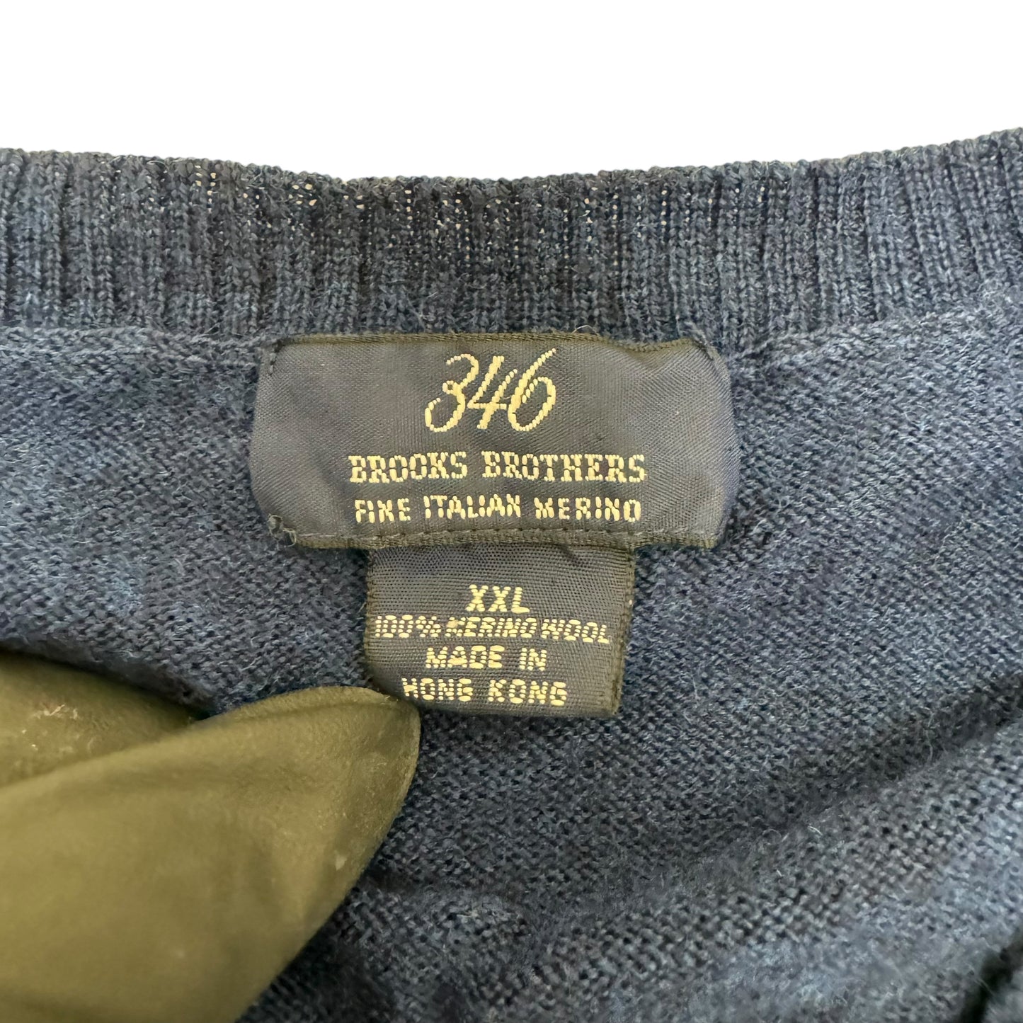 GC870 346 BROOKS BROTHERS 346ブルックスブラザーズ ウールニット ニットセーター ニット Vネック ネイビー メンズ サイズXXL