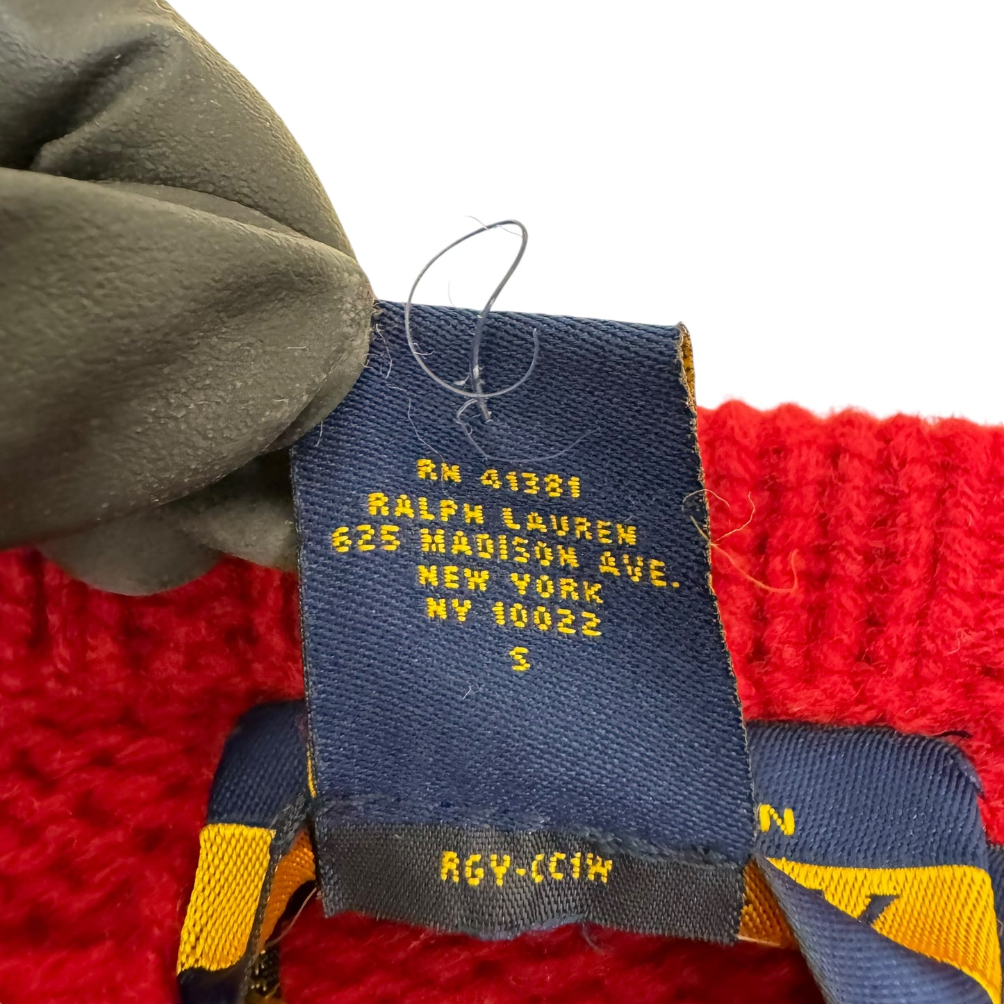 GC909 RALPH LAUREN RUGBY ラルフローレンラグビー ウール100% ニットセーター セーター プルオーバー 長袖 レッド系 グレー系 ボーダー メンズ サイズM