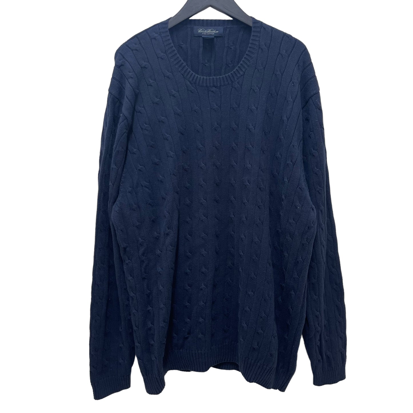 GC461 Brooks Brothers ケーブルニット ニットトップス トップス プルオーバー ネイビー メンズ サイズXXL