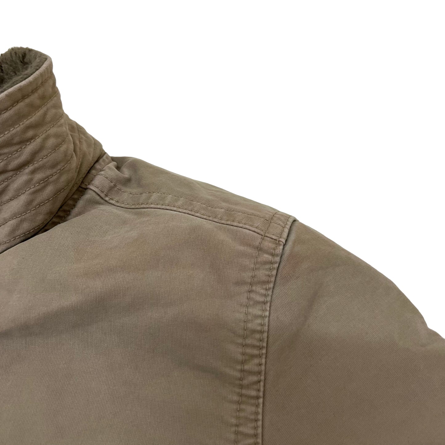 GM127 Abercrombie&Fitch アバクロンビー&フィッチ アバクロ 長袖 ジップアップ ダックジャケット 裏ボア ベージュ系 メンズ M