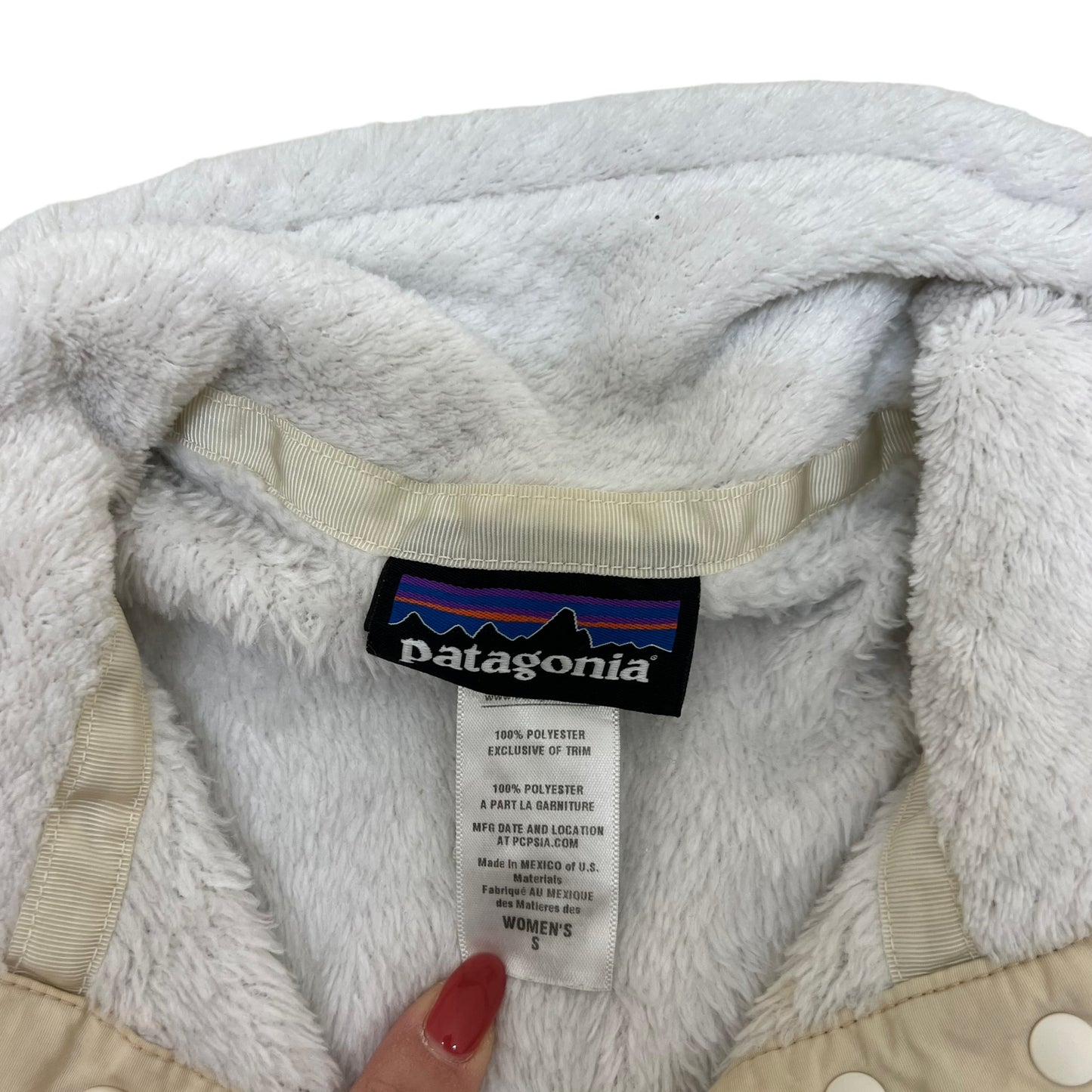 GM301 patagonia パタゴニア 長袖 ハーフ スナップボタン トップス プルオーバー ホワイト系 レディース S