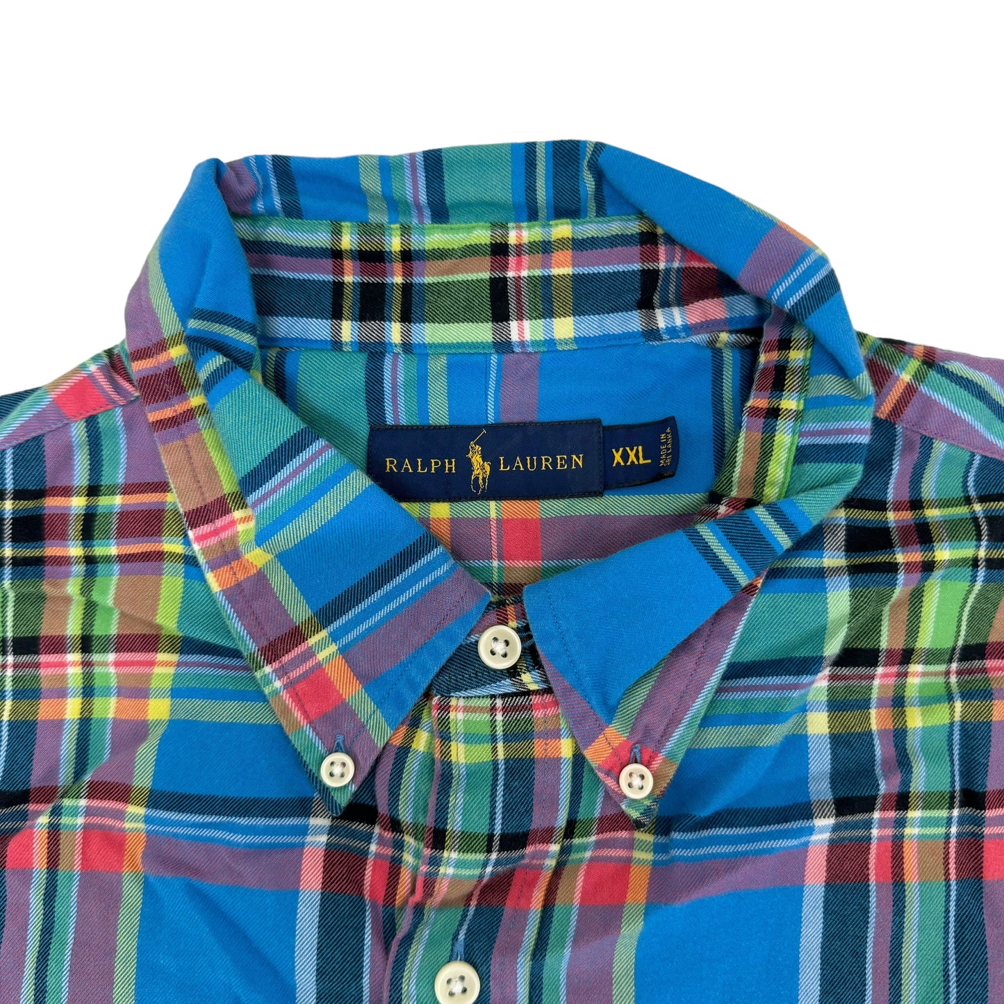 GC837 RALPH LAUREN ラルフローレン チェックシャツ シャツ デザインシャツ 長袖 ブルー系 メンズ サイズXXL