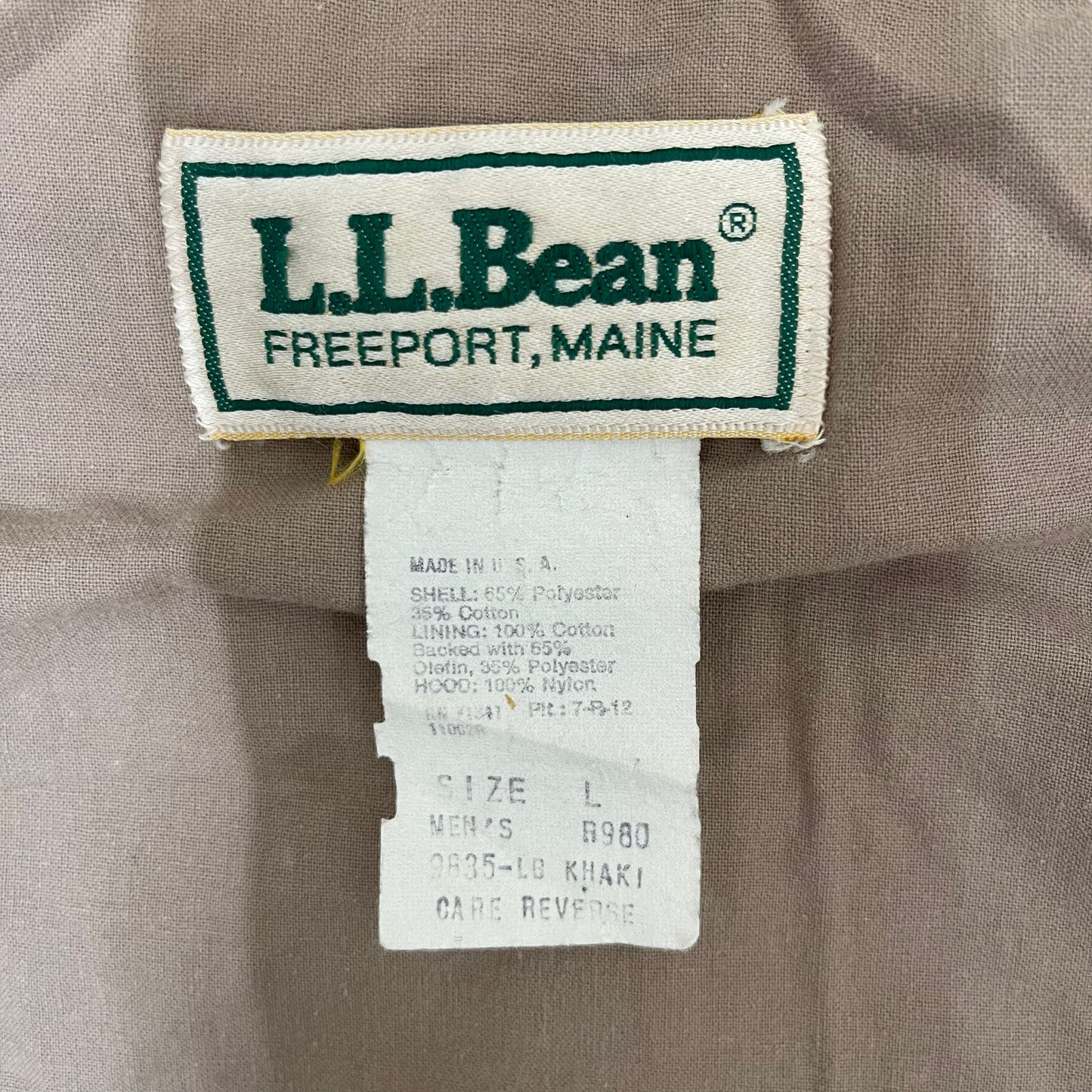 GC65 USA製 L.L.Bean フィールドジャケット ベージュ メンズ サイズL