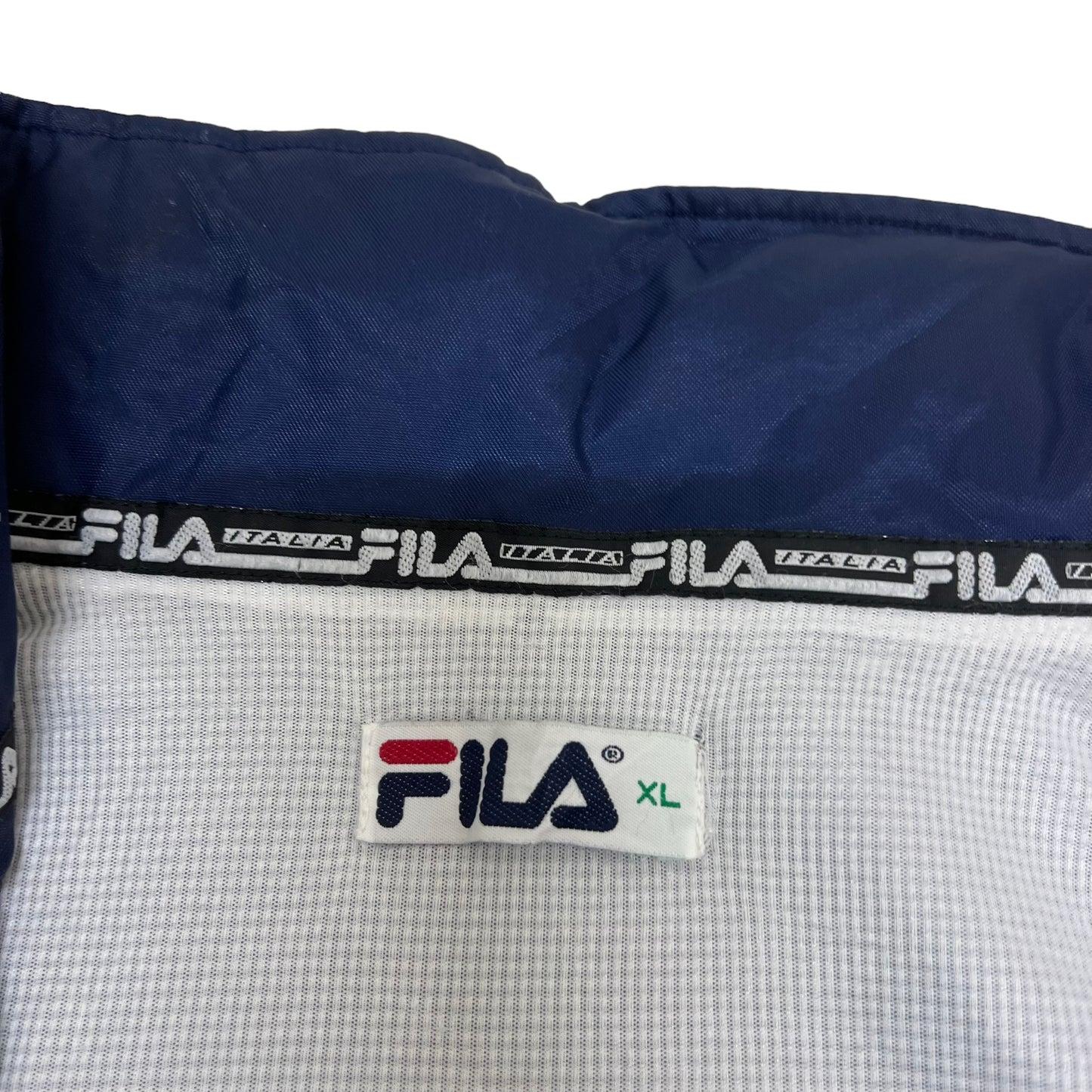 GM329 FILA フィラ 長袖 ジップアップ ナイロン ジャケット 上着 羽織り トップス ネイビー メンズ XL