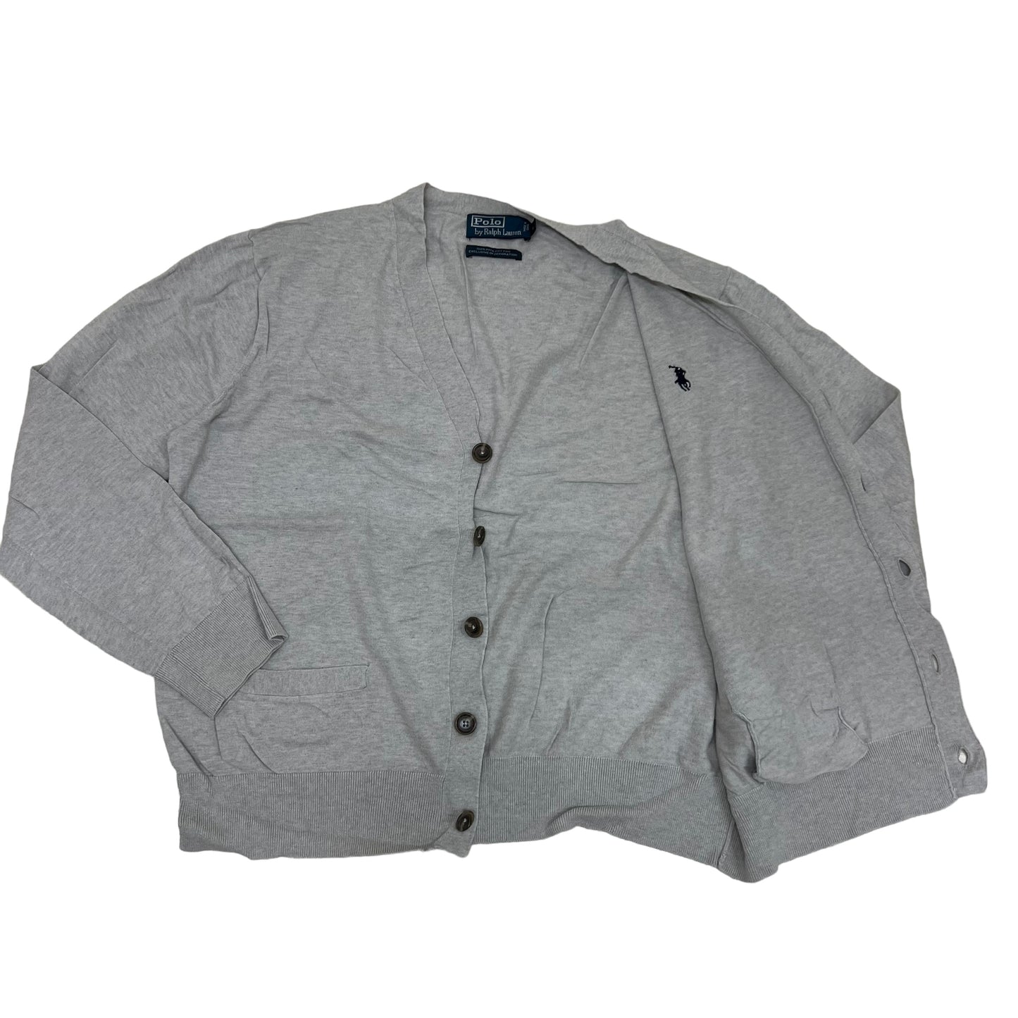 GM237 POLO RALPH LAUREN ポロラルフローレン 長袖 ニット カーディガン トップス グレー メンズ L