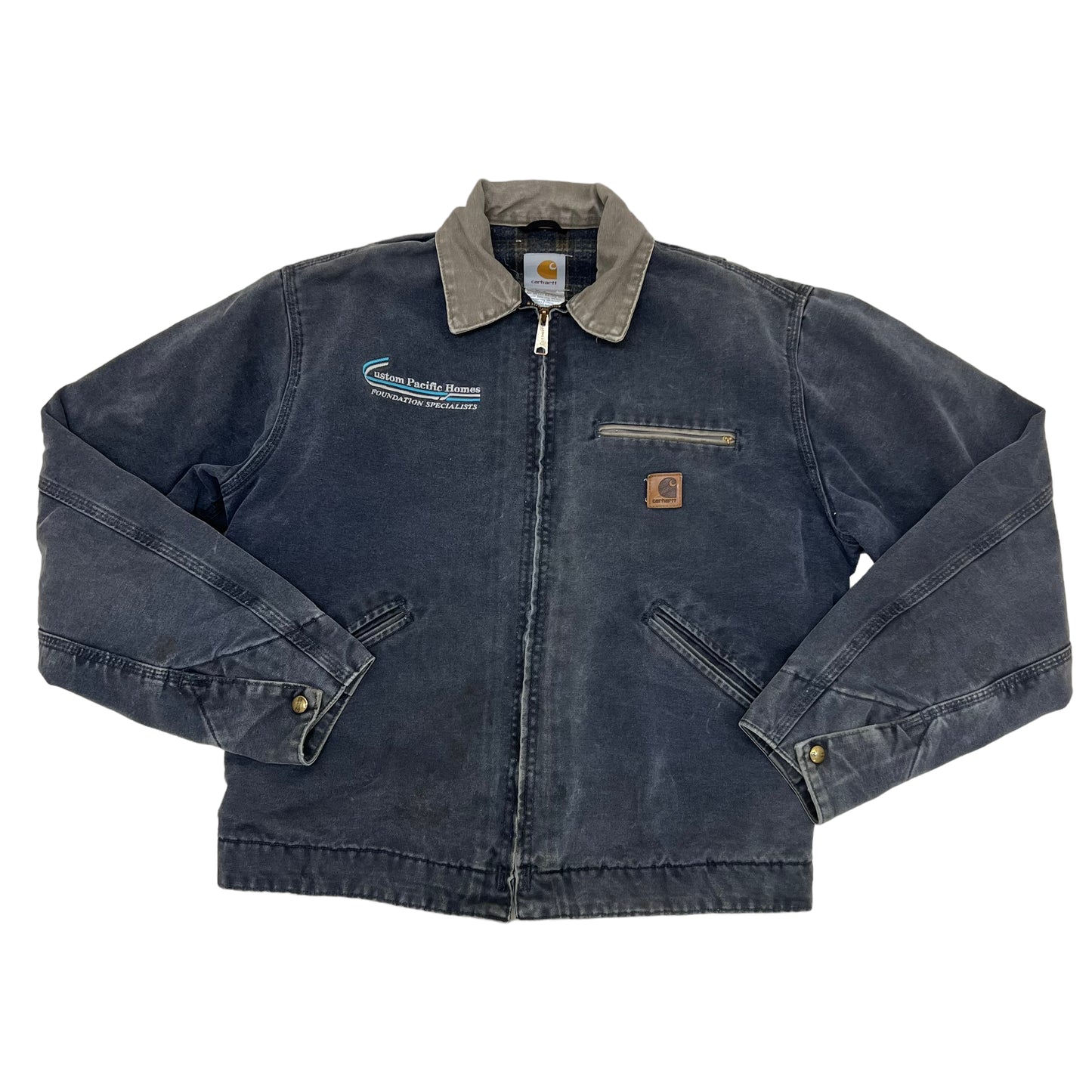 GM124 USA製 Carhartt カーハート 長袖 ジップアップ ダックジャケット 上着 羽織り トップス グレー系 メンズ 実寸参考