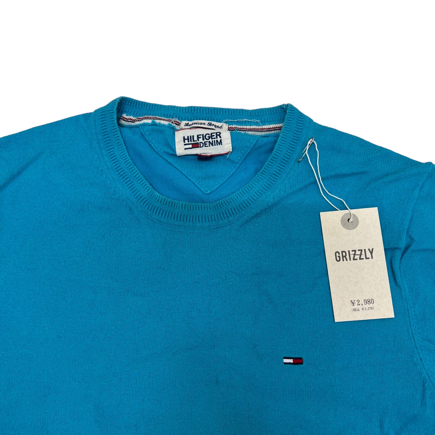 GM9 TOMMY HILFIGER DENIM トミーヒルフィガーデニム ニット トップス 水色系 メンズ M