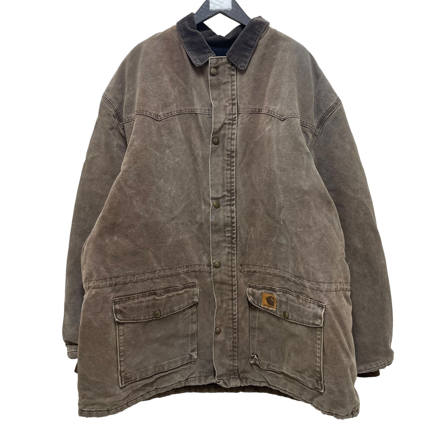 GC258 USA製 carhartt ダックジャケット ダック地 ジャケット 羽織り ブラウン メンズ サイズ2XL