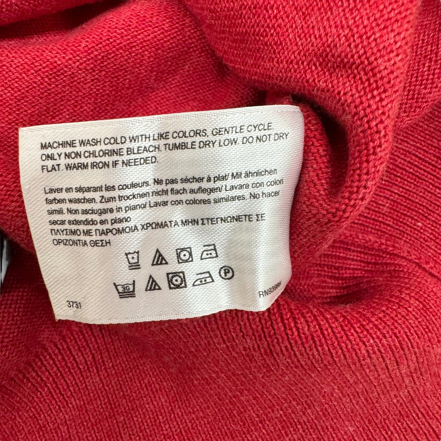 GC872 346 BROOKS BROTHERS ブルックスブラザーズ コットンニット ニットセーター ニット Vネック 長袖 レッド メンズ サイズL