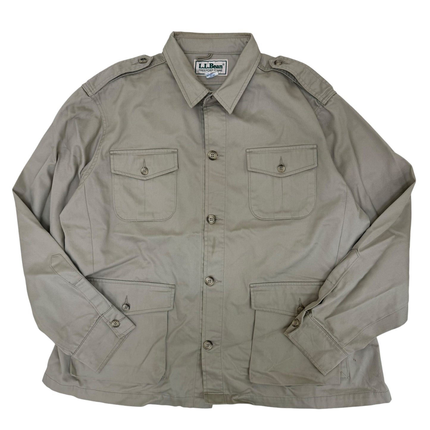 GC944 L.L.Bean エルエルビーン サファリジャケット ジャケット 羽織り トップス 長袖 ベージュ メンズ サイズXL
