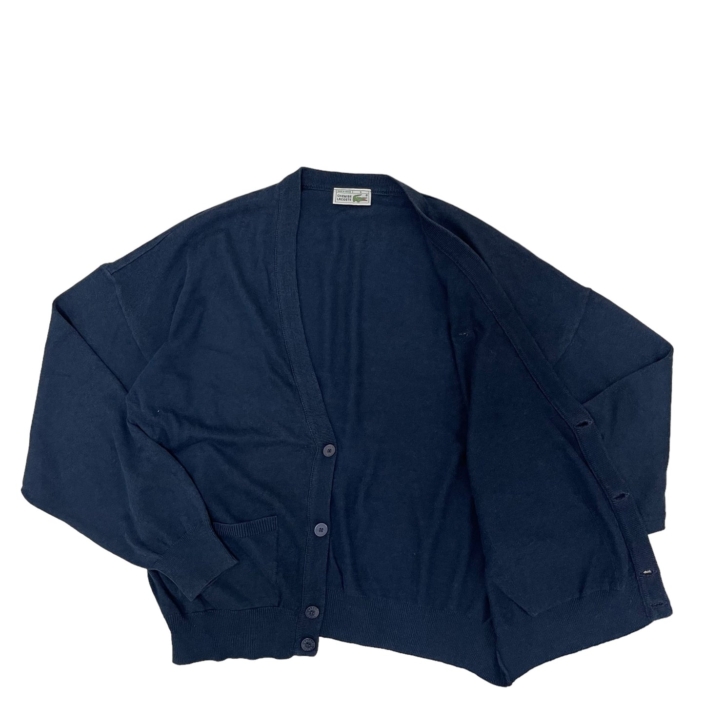 GC165 フランス製 CHEMISE LACOSTE カーディガン 羽織り ネイビー メンズ サイズS