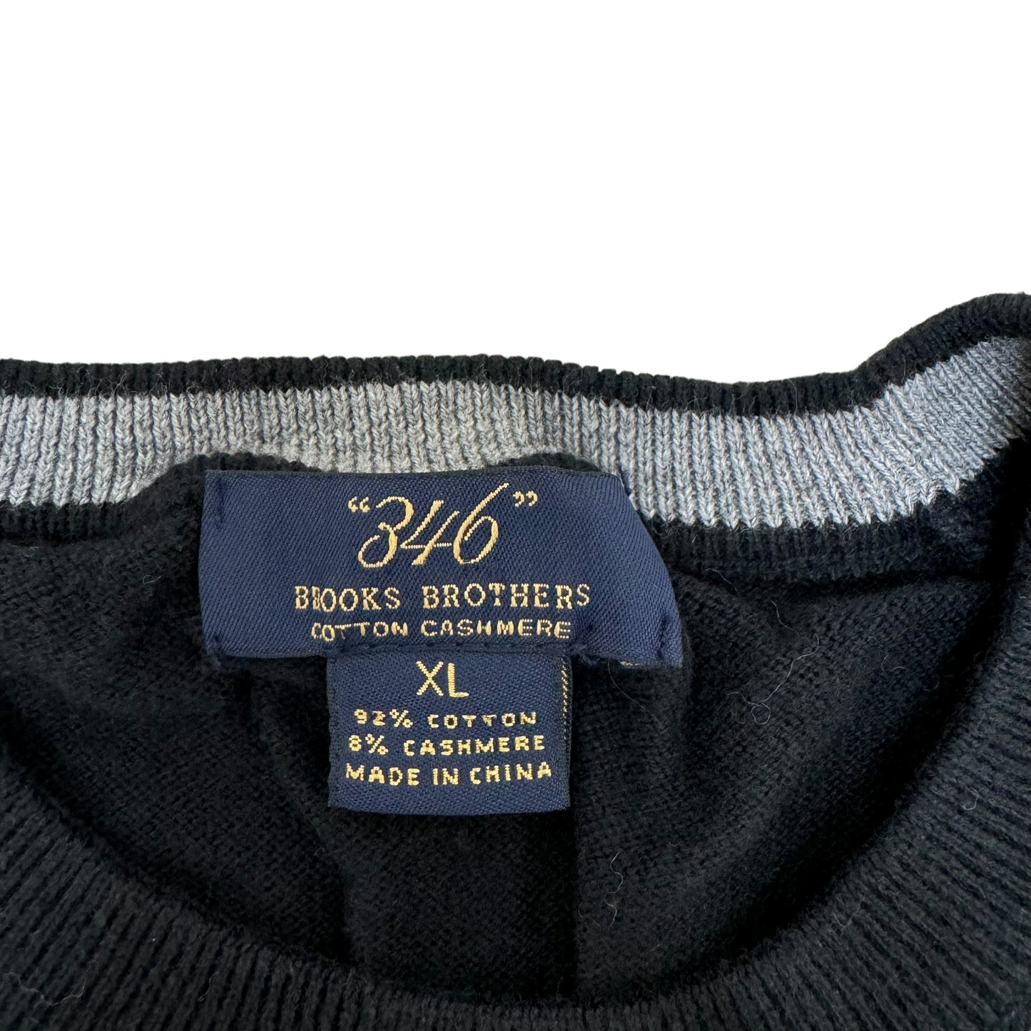 GC885 BROOKS BROTHERS 346ブルックスブラザーズ ニットセーター コットンニット ニット トップス 長袖 ブラック メンズ サイズXL