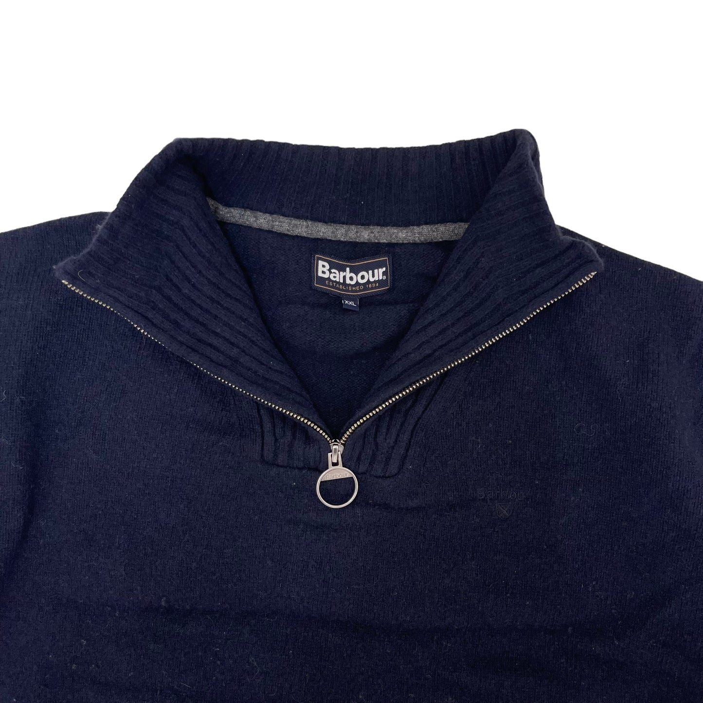 GC235 Barbour ニット セーター ハーフジップアップ トップス ネイビー メンズ サイズXXL