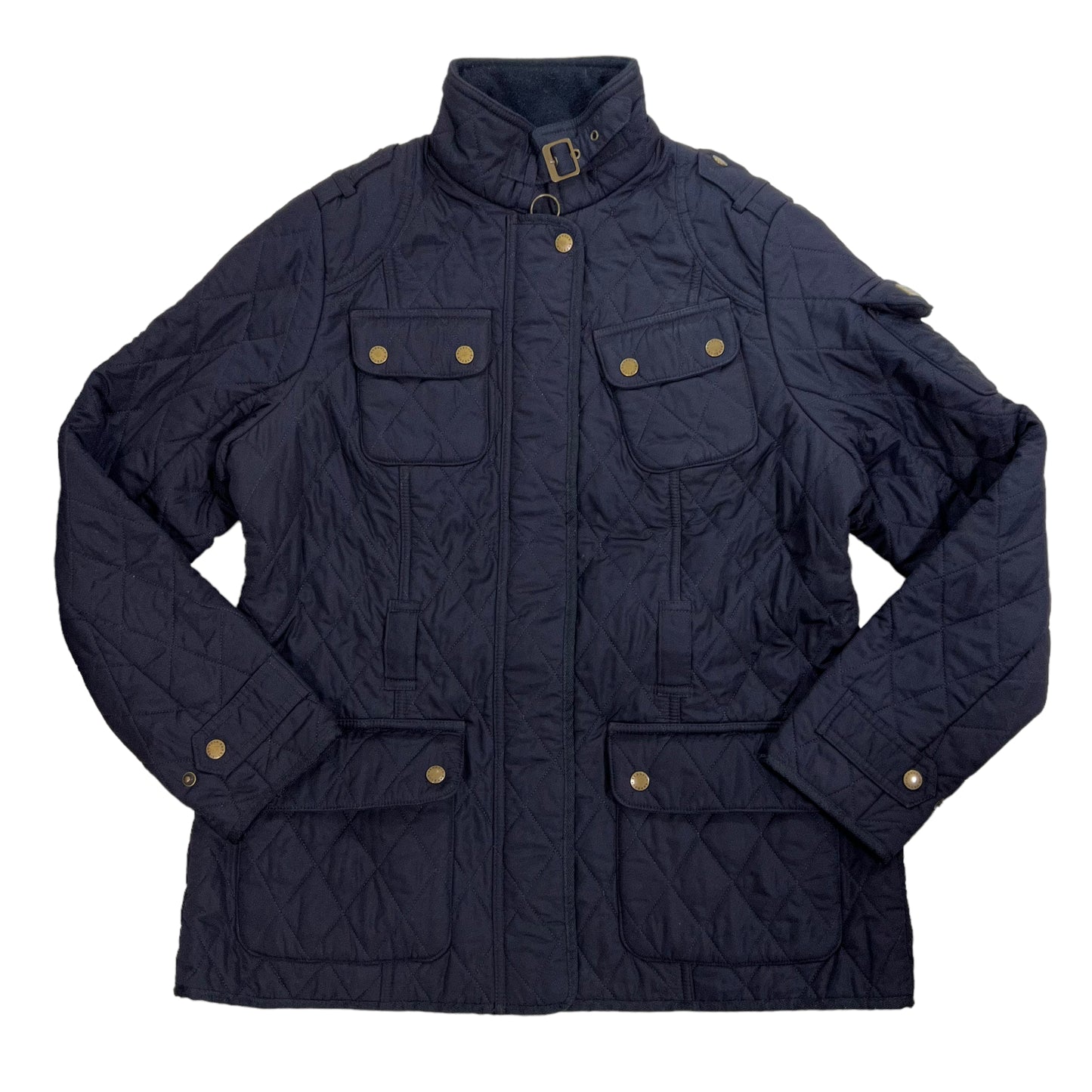 GM103 Barbour バブアー 長袖 ジップアップ キルティング ジャケット トップス ネイビー レディース 12