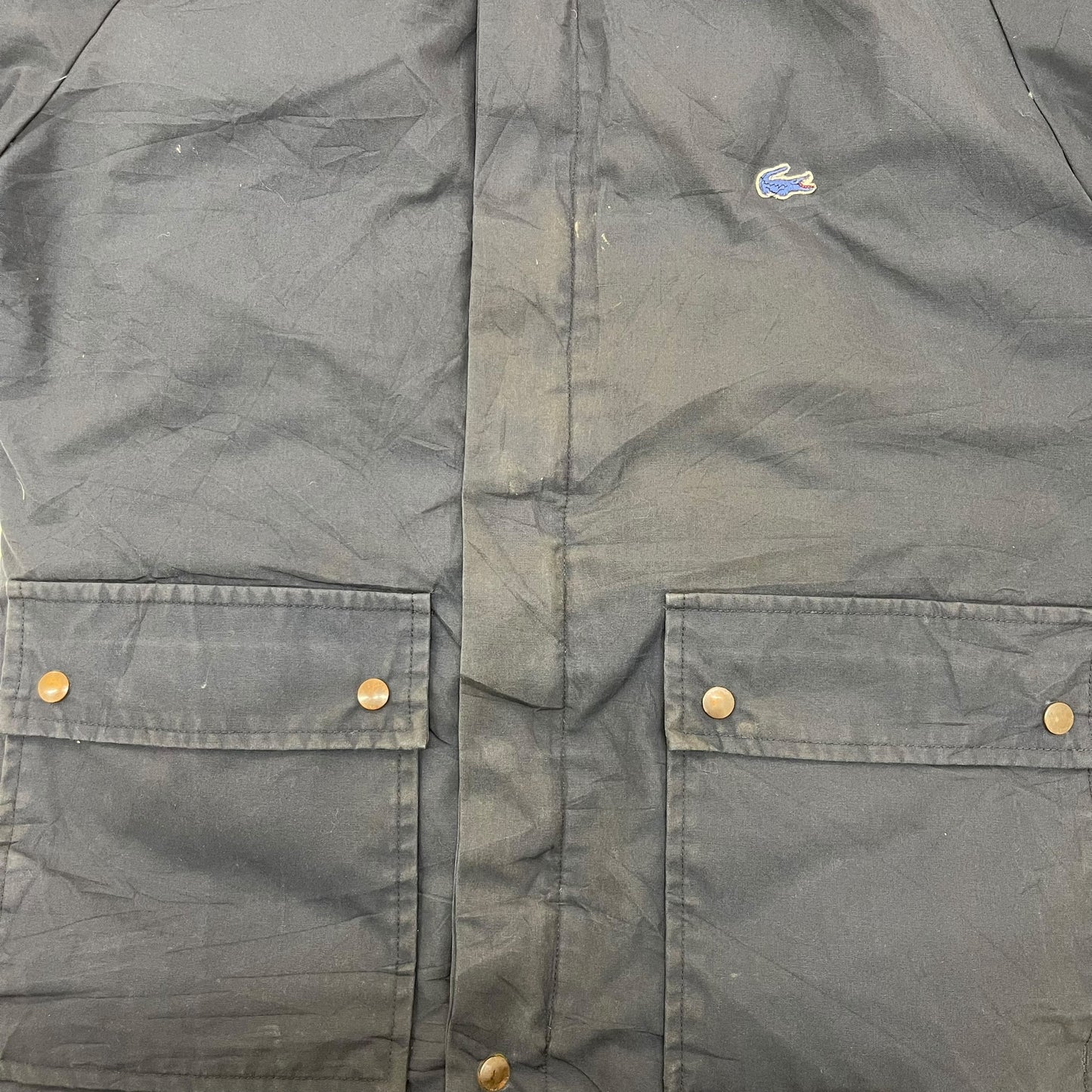 GC327 LACOSTE IZOD ナイロンジャケット ジャケット ジップアップ ネイビー メンズ サイズM