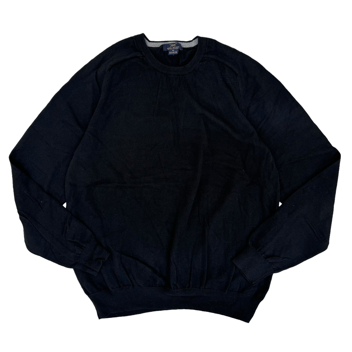 GC885 BROOKS BROTHERS 346ブルックスブラザーズ ニットセーター コットンニット ニット トップス 長袖 ブラック メンズ サイズXL