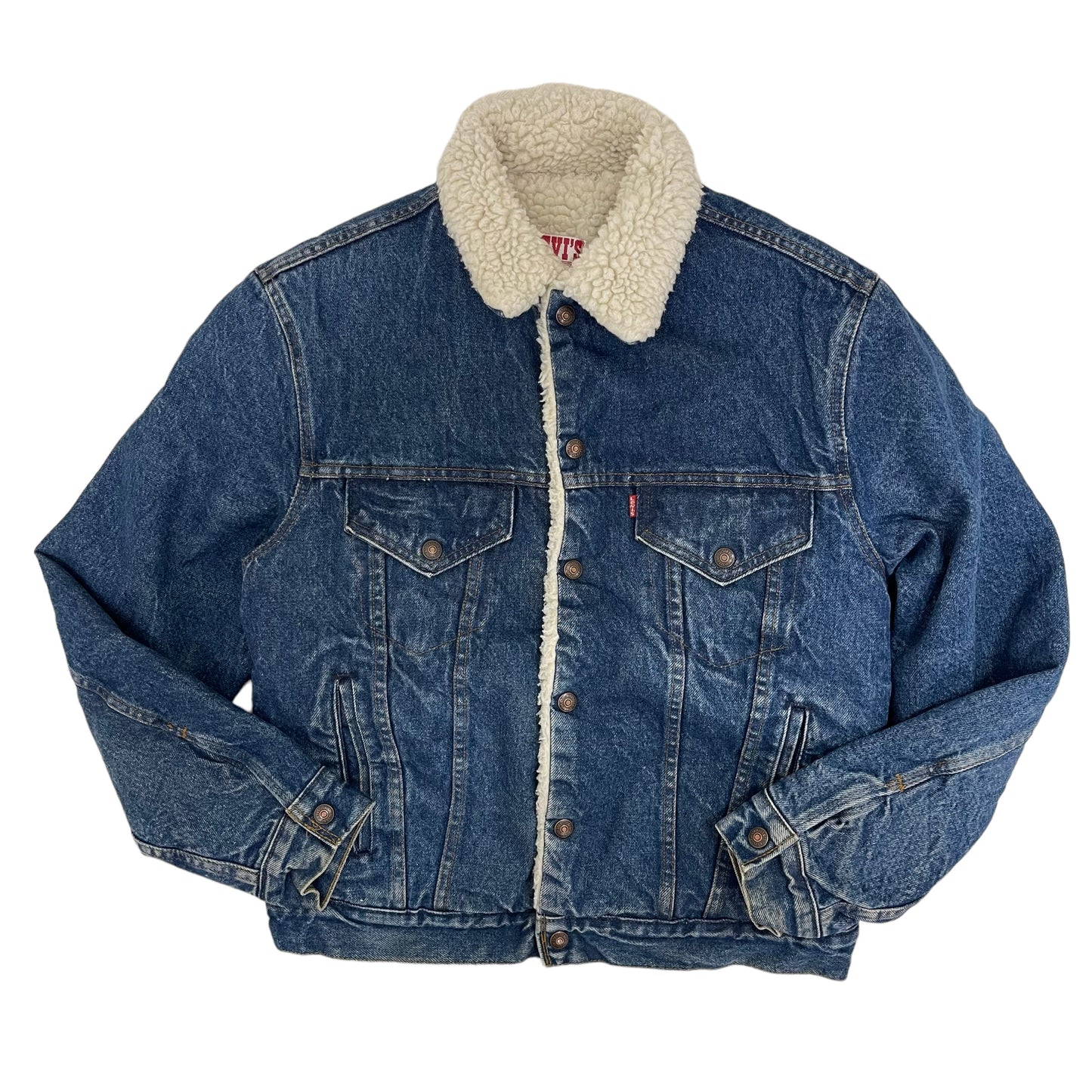 GC219 USA製 LEVIS デニムジャケット 裏ボアジャケット 裏ボア ブルー系 サイズ38