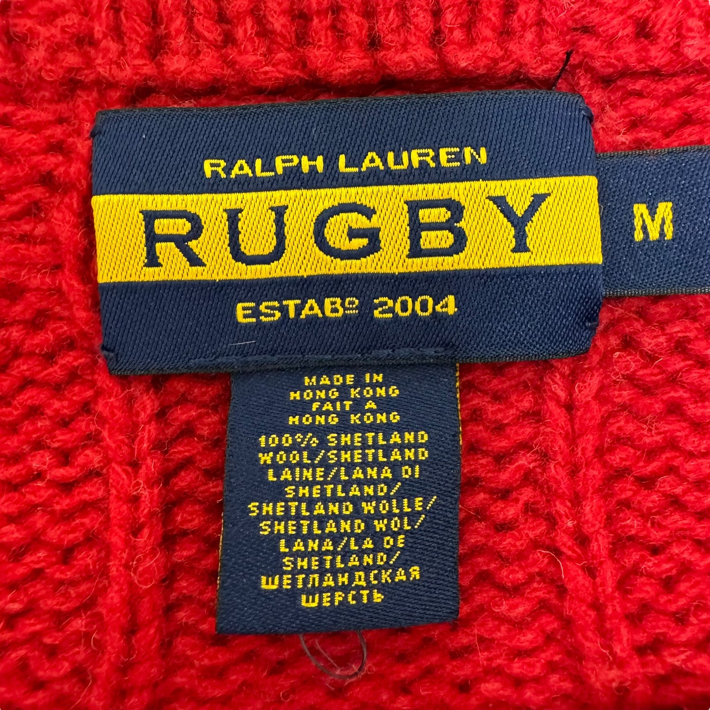 GC909 RALPH LAUREN RUGBY ラルフローレンラグビー ウール100% ニットセーター セーター プルオーバー 長袖 レッド系 グレー系 ボーダー メンズ サイズM