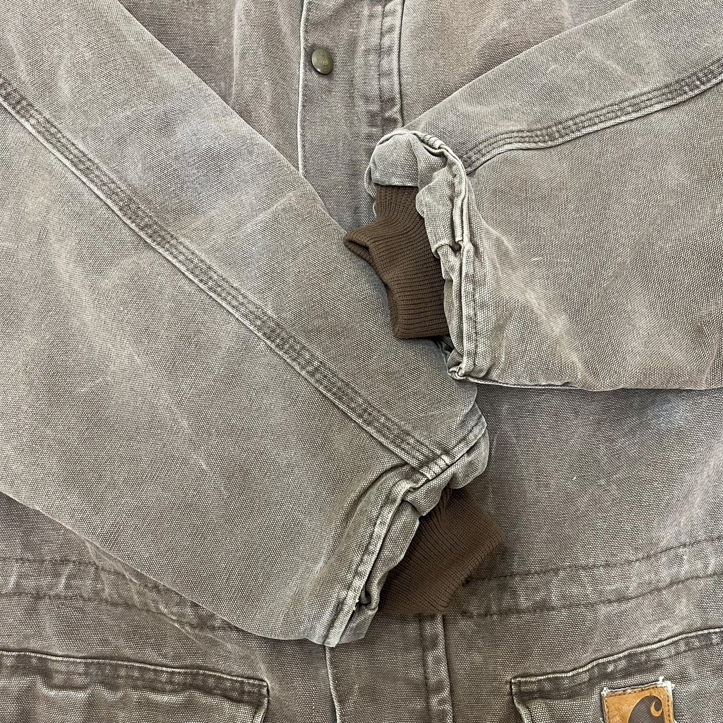 GC258 USA製 carhartt ダックジャケット ダック地 ジャケット 羽織り ブラウン メンズ サイズ2XL