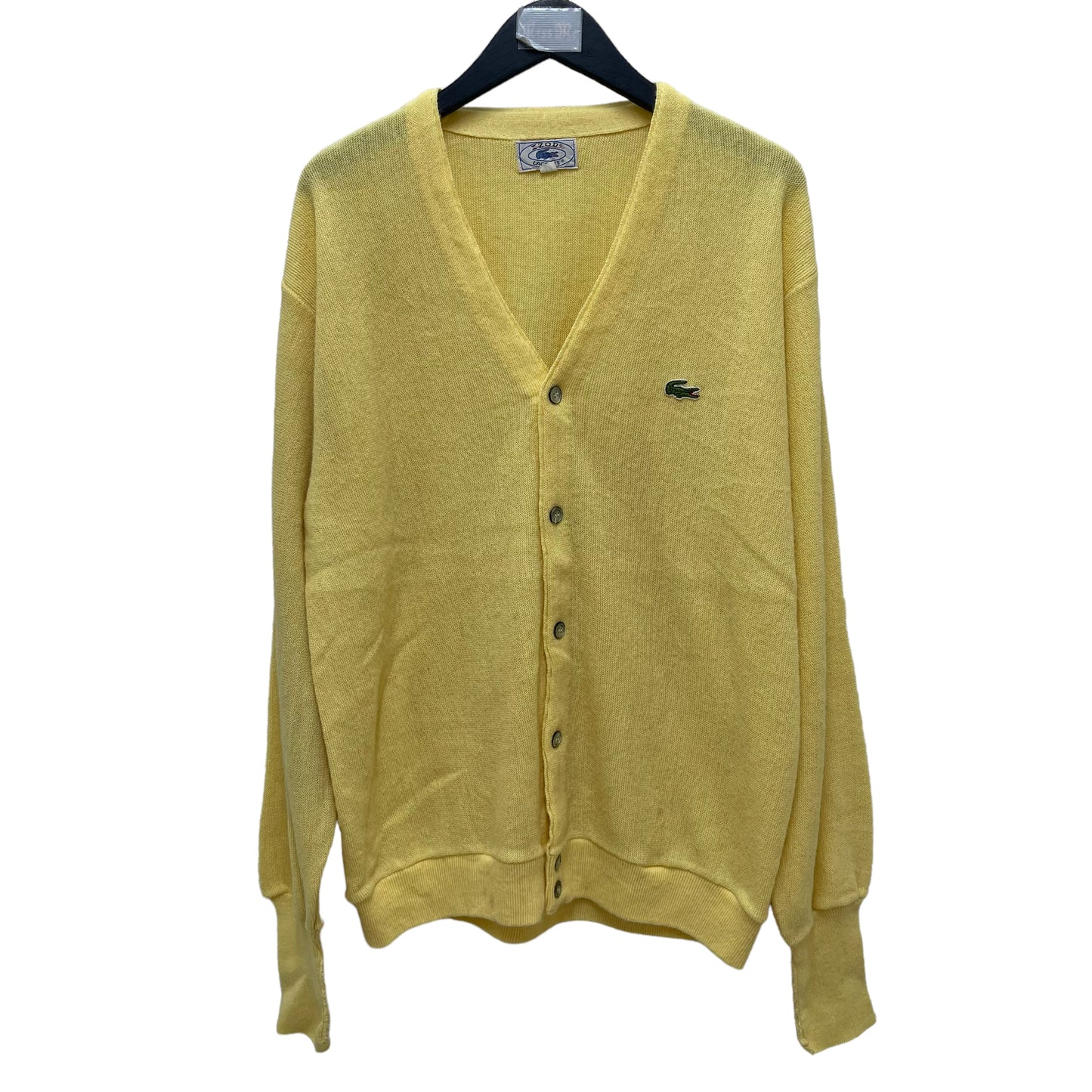 GC166 USA製 IZOD LACOSTE カーディガン 羽織り イエロー メンズ サイズL