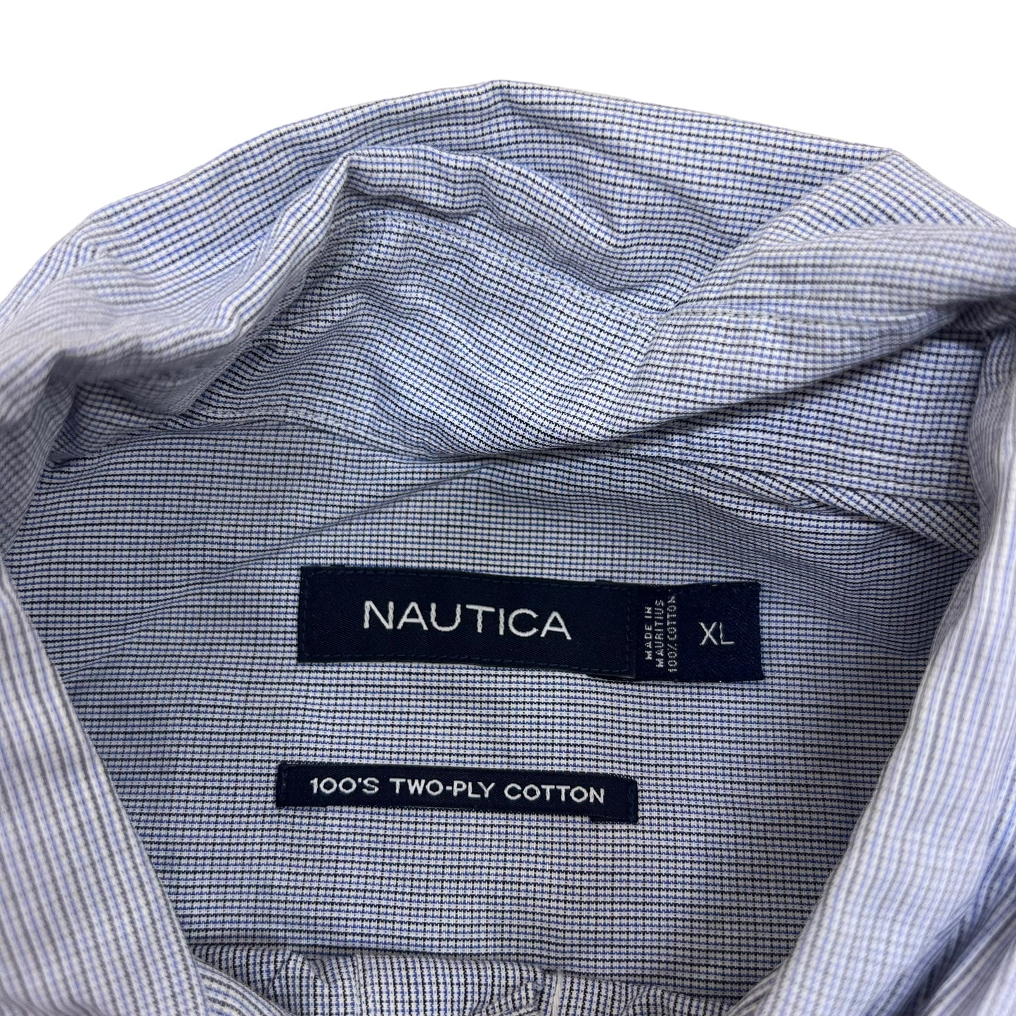 GM33 NAUTICA ノーティカ 長袖 ボタンダウンシャツ トップス ブルー系 メンズ XL