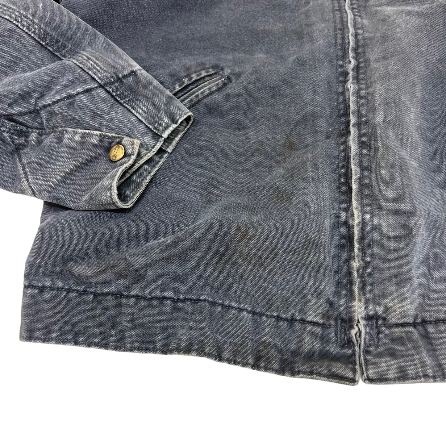 GM124 USA製 Carhartt カーハート 長袖 ジップアップ ダックジャケット 上着 羽織り トップス グレー系 メンズ 実寸参考