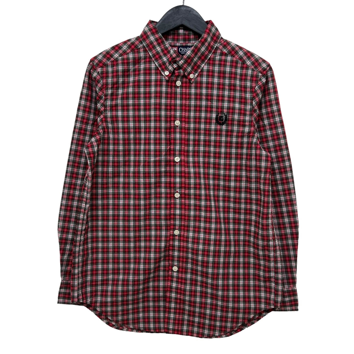 GM419 CHAPS チャップス 長袖 ボタンダウンシャツ 羽織り トップス レッド系 総柄 キッズ 子供服 L