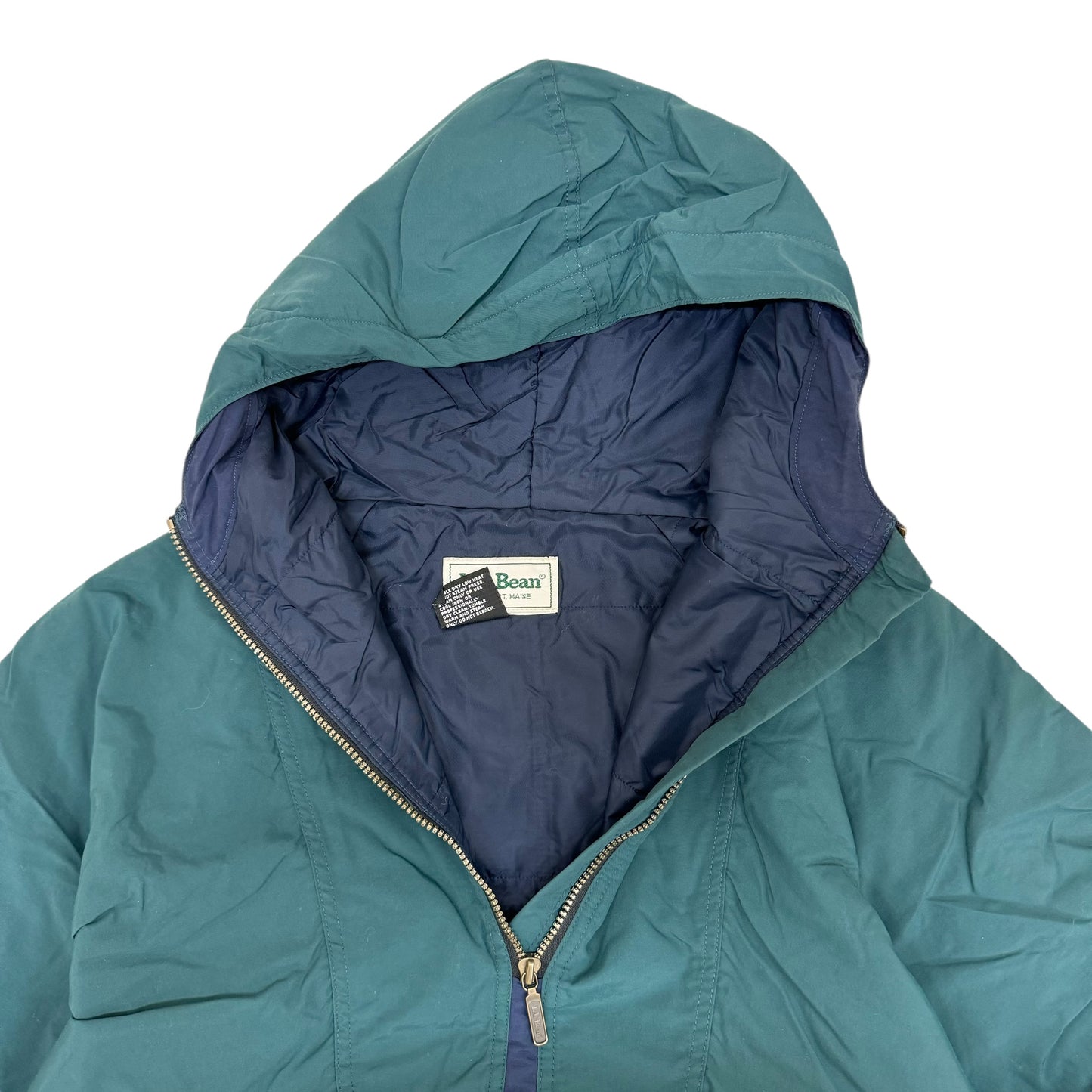 GC948 L.L.Bean エルエルビーン ナイロンジャケット ジャケット ハーフジップアップ ハーフジップ フーディージャケット トップス グリーン メンズ3M