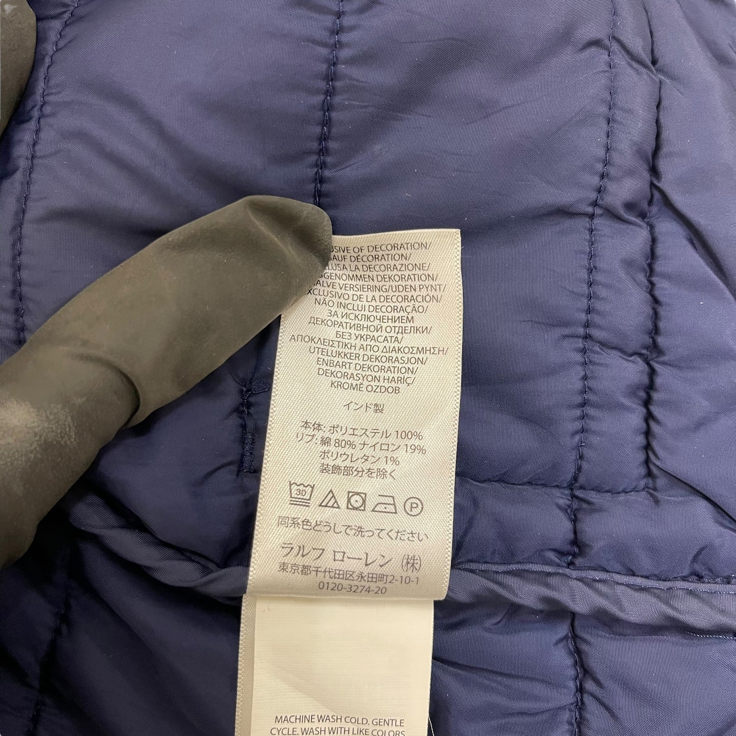 GC326 POLO RALPH LAUREN キルティングジャケット 中綿ジャケット ジャケット ネイビー レディース サイズXL