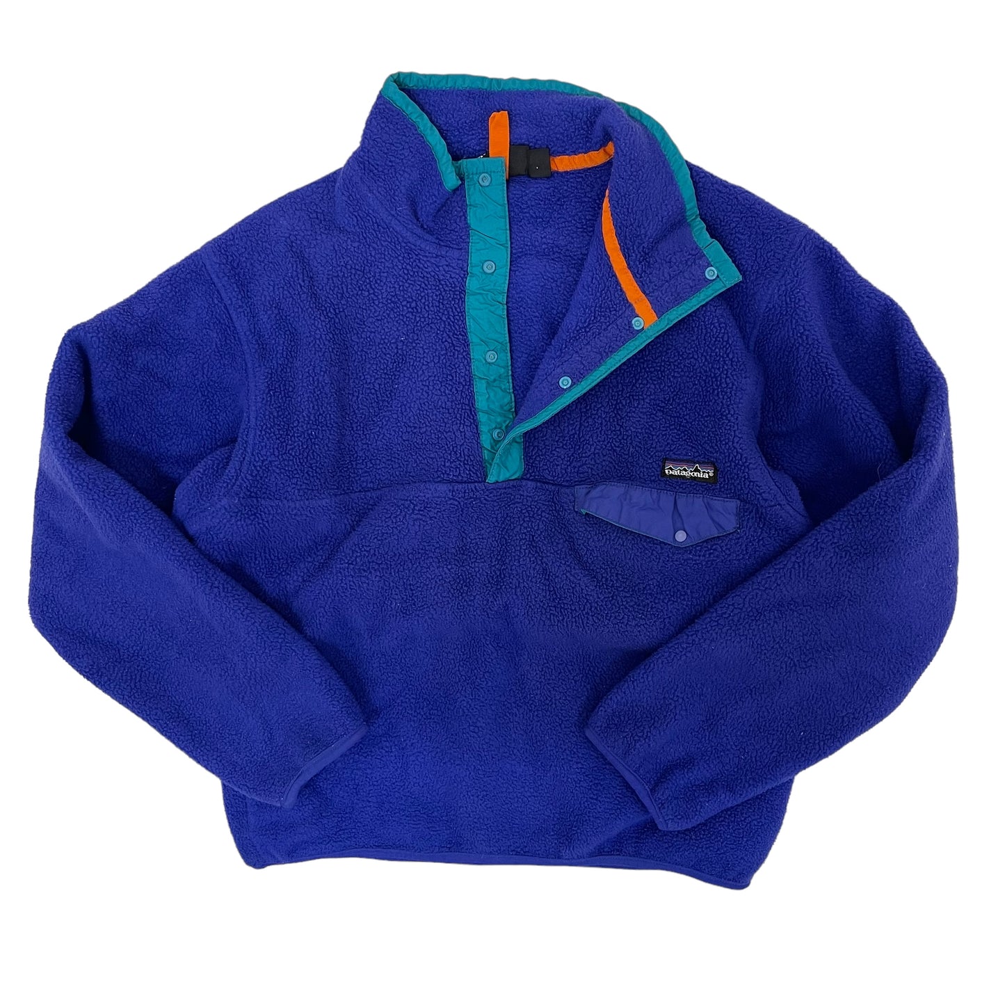 GC270 USA製 patagonia フリーストップス トップス ハーフスナップボタン ブルー系 サイズM