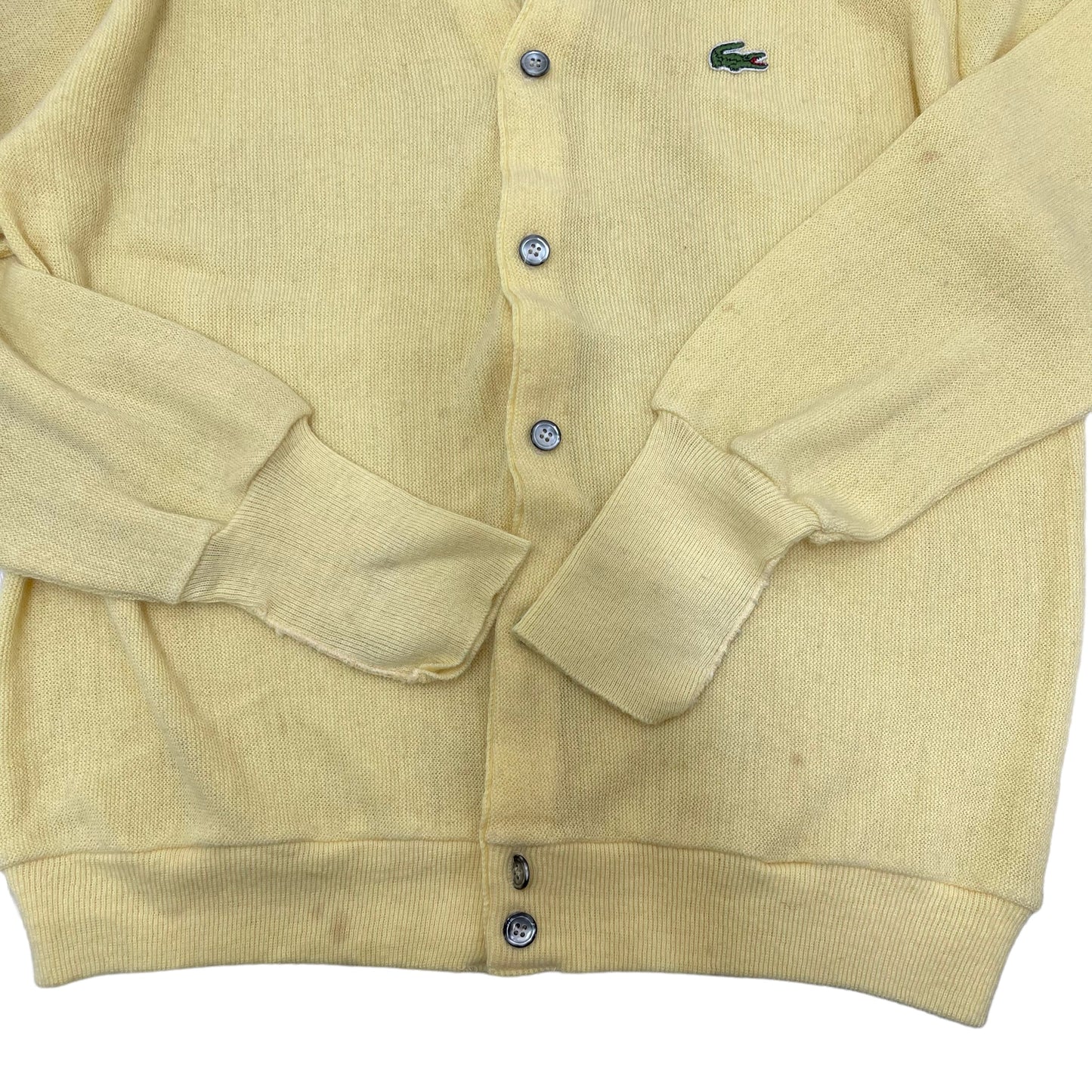 GC166 USA製 IZOD LACOSTE カーディガン 羽織り イエロー メンズ サイズL