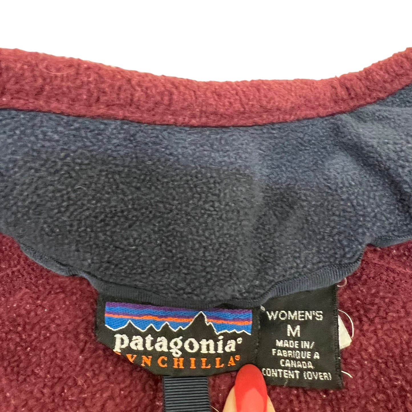 GM307 patagonia パタゴニア ノースリーブ フリース ベスト 羽織り トップス ジップアップ ボルドー系 レディース M