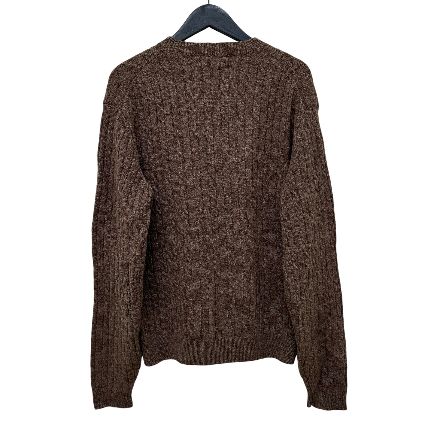 GC916 BROOKS BROTHERS ブルックスブラザーズ ニットセーター セーター リブ編み ファインメリノ100% ブラウン メンズ サイズL