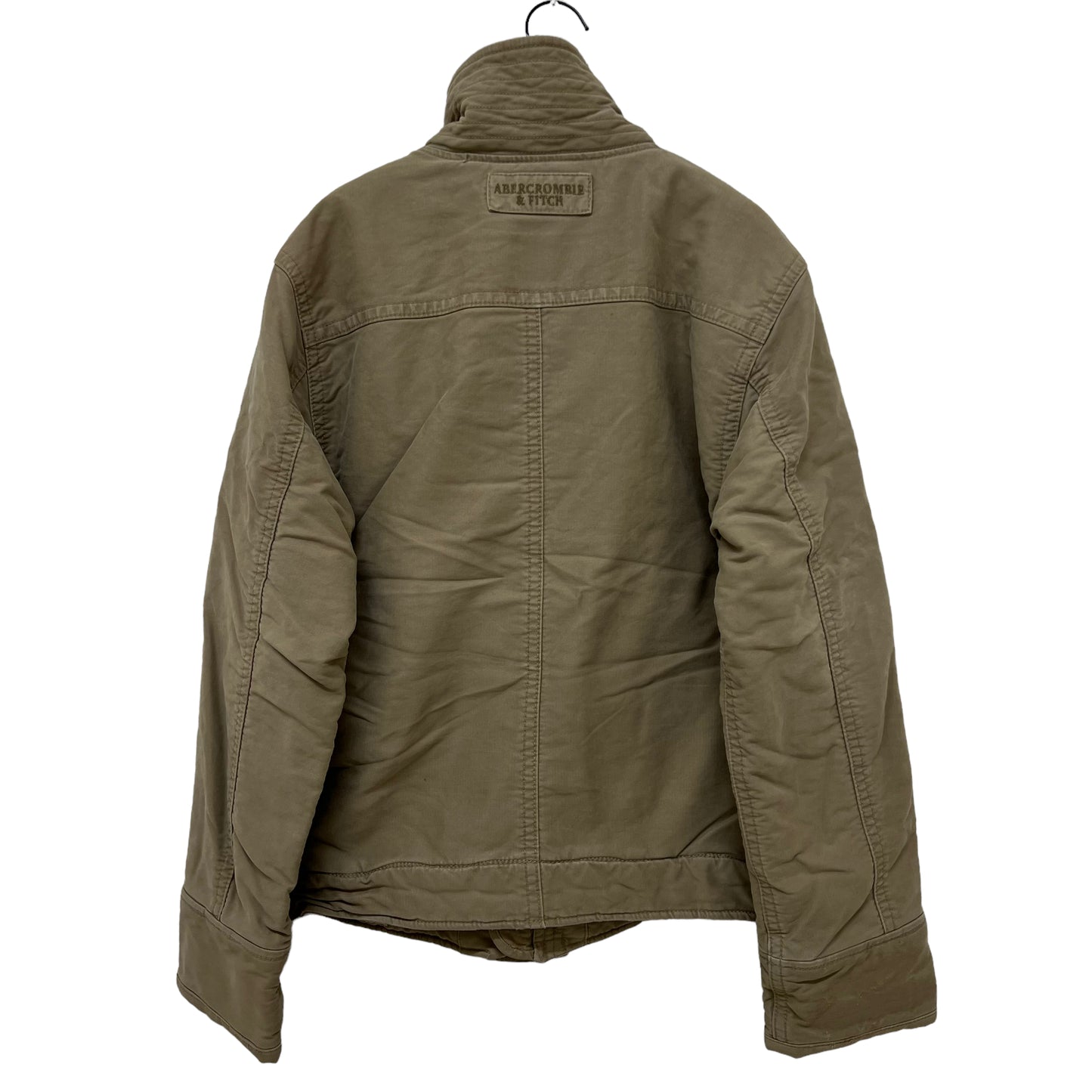 GM127 Abercrombie&Fitch アバクロンビー&フィッチ アバクロ 長袖 ジップアップ ダックジャケット 裏ボア ベージュ系 メンズ M