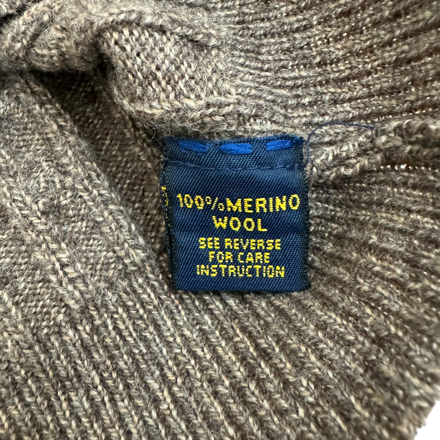GC916 BROOKS BROTHERS ブルックスブラザーズ ニットセーター セーター リブ編み ファインメリノ100% ブラウン メンズ サイズL
