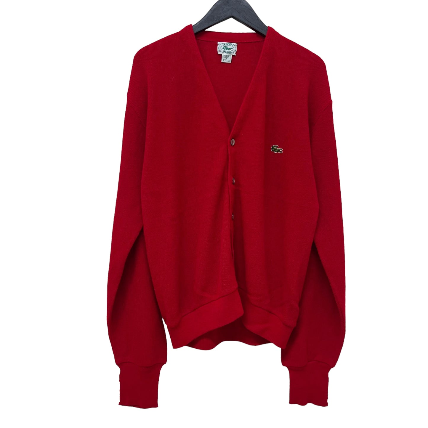 GC189 IZOD LACOSTE ニットカーディガン トップス レッド メンズ サイズL