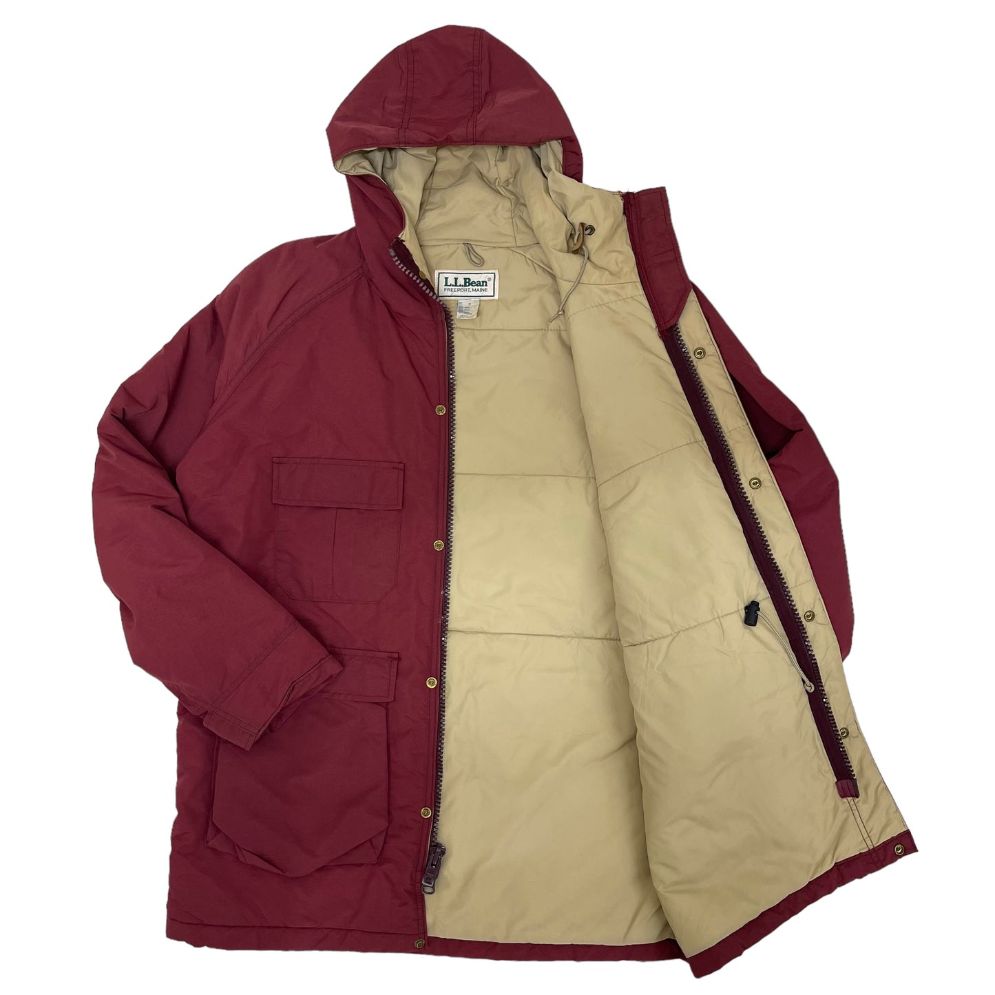 GC357 USA製 L.L.Bean ナイロンジャケット ジャケット ボルドー メンズ サイズM