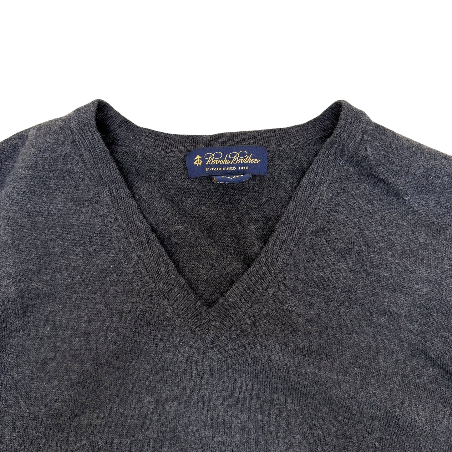 GC861 BROOKS BROTHERS ブルックスブラザーズ ニット セーター Vネック ウール 長袖 トップス ダークグレー メンズ サイズXL