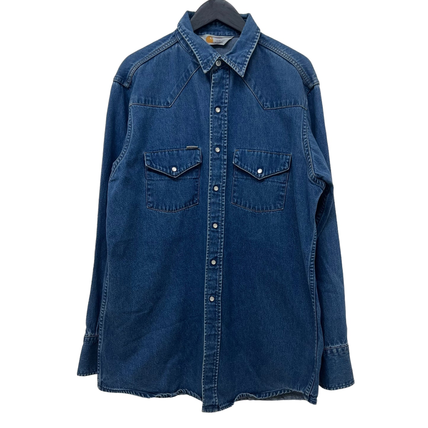 GM353 Carhartt カーハート 長袖 デニム シャツ ジャケット 上着 羽織り トップス ネイビー メンズ 実寸参考