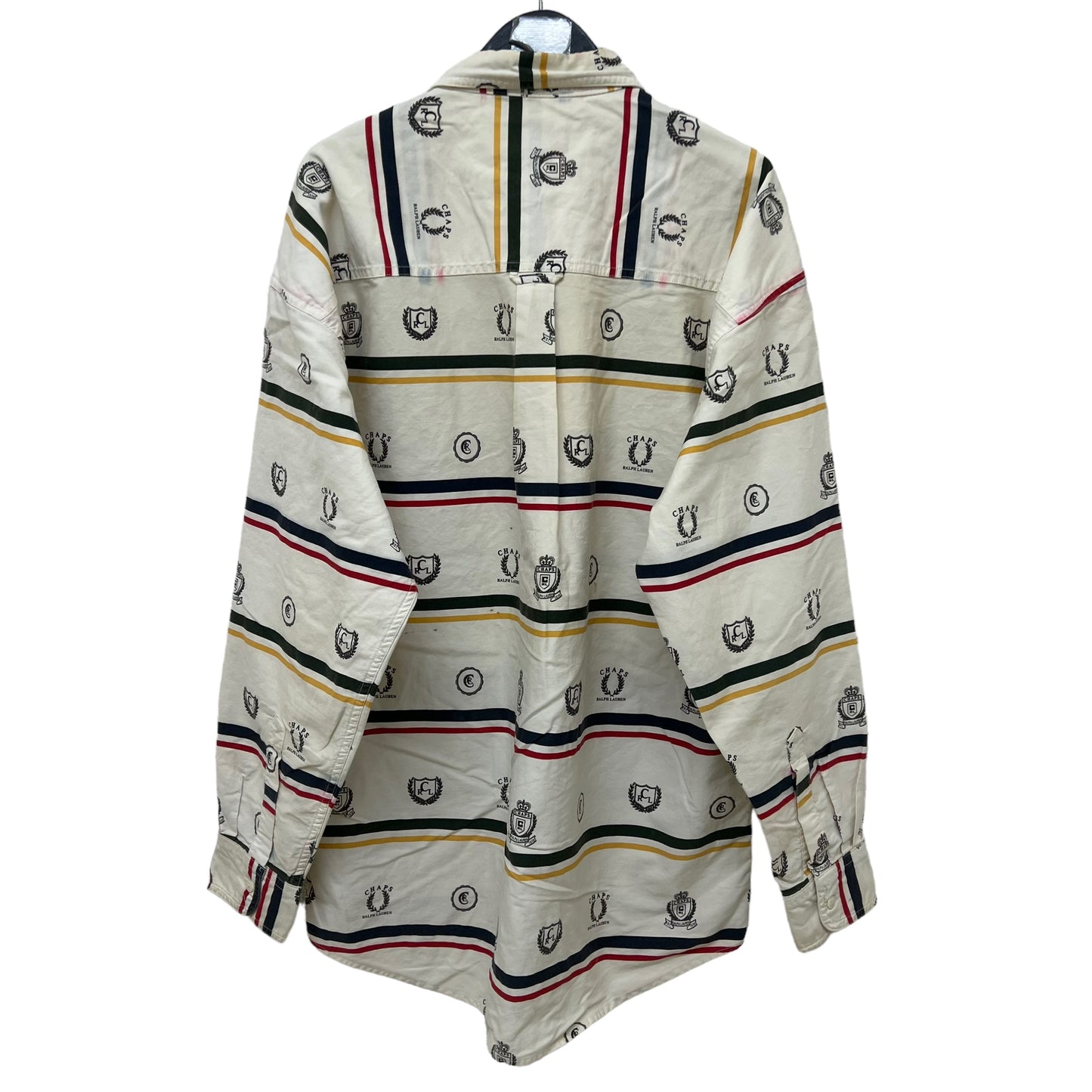 GM400 CHAPS チャップス RALPH LAUREN ラルフローレン 長袖 ボタンダウンシャツ 羽織り トップス ベージュ系 柄 メンズ L