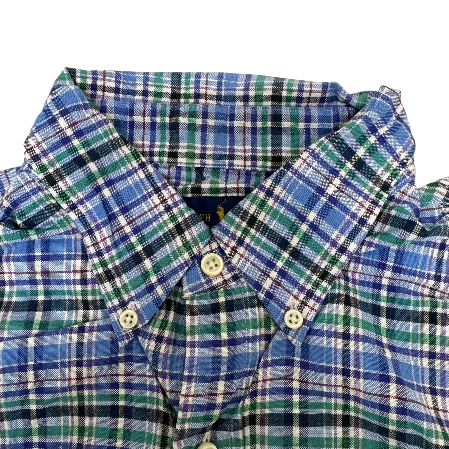 GC836 RALPH LAUREN ラルフローレン チェックシャツ シャツ デザインシャツ 長袖 ブルー メンズ サイズL