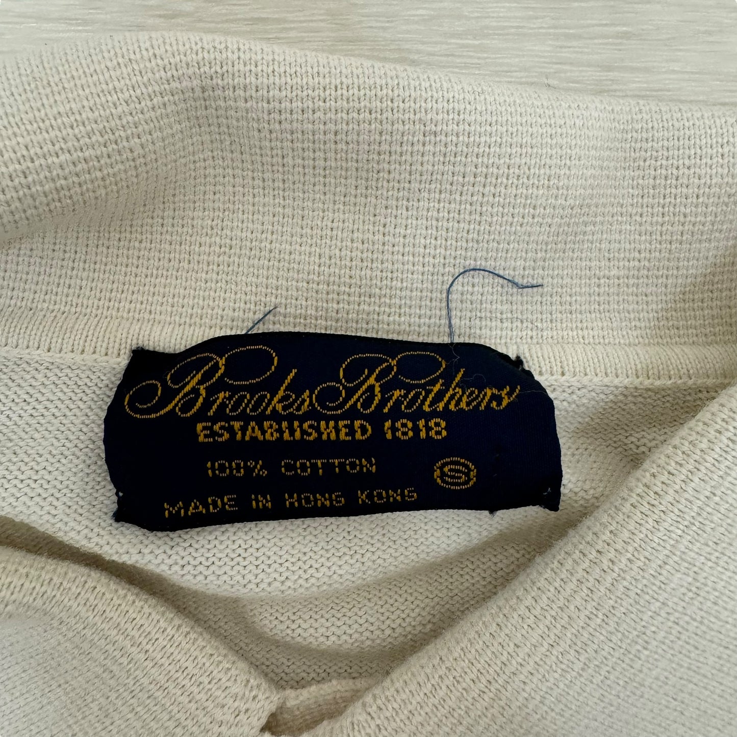 GC867 BROOKS BROTHERS ブルックスブラザーズ コットン 綿 100% ニット ハーフボタン 長袖 オフホワイト メンズ サイズS