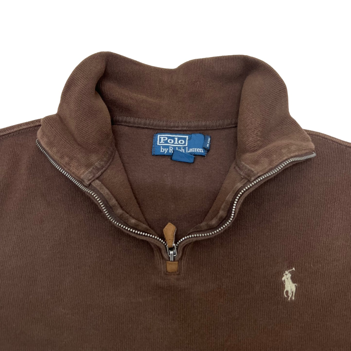GM216 POLO RALPH LAUREN ポロラルフローレン 長袖 ハーフジップアップ トップス プルオーバー ブラウン系 メンズ M