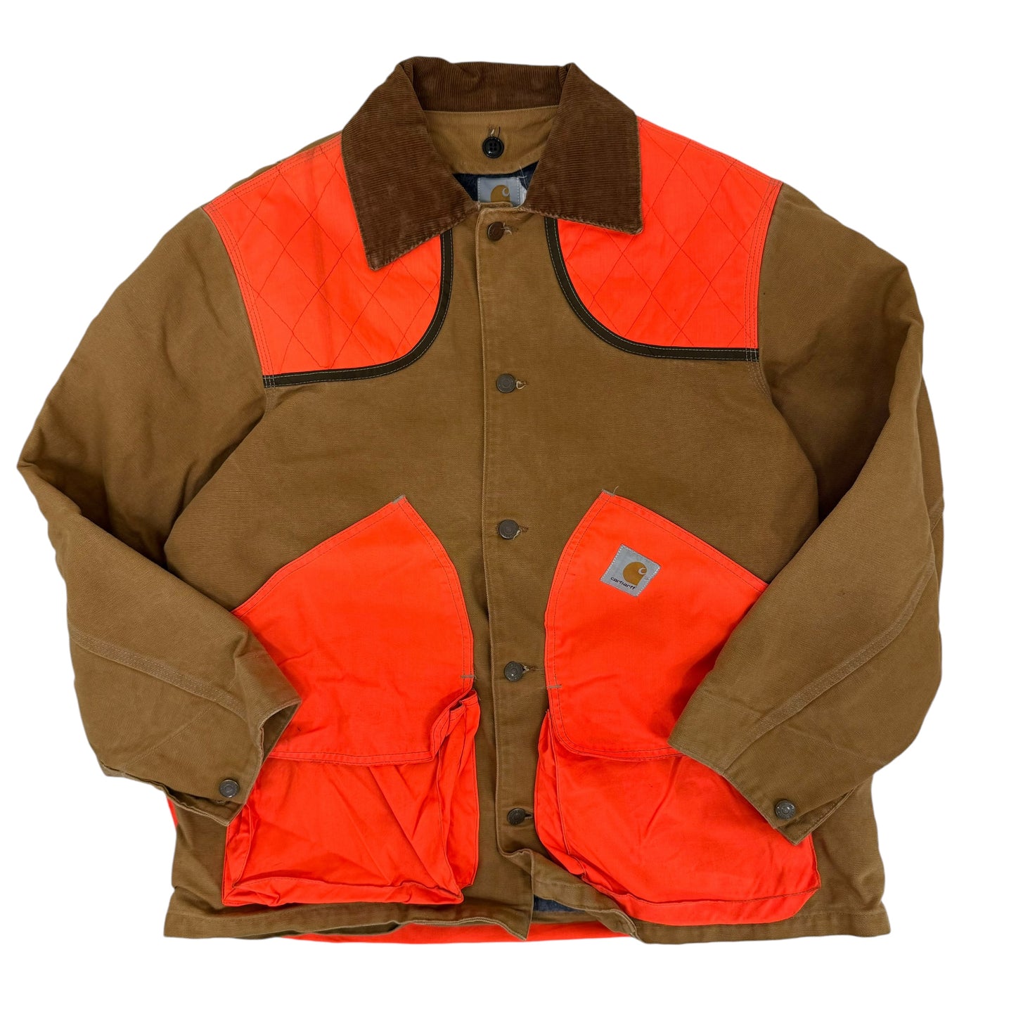 GC930 Carhartt カーハート ハンティングジャケット ダック地 襟元コーデュロイ ジャケット 上着 羽織り ブラウン系 メンズ サイズXL