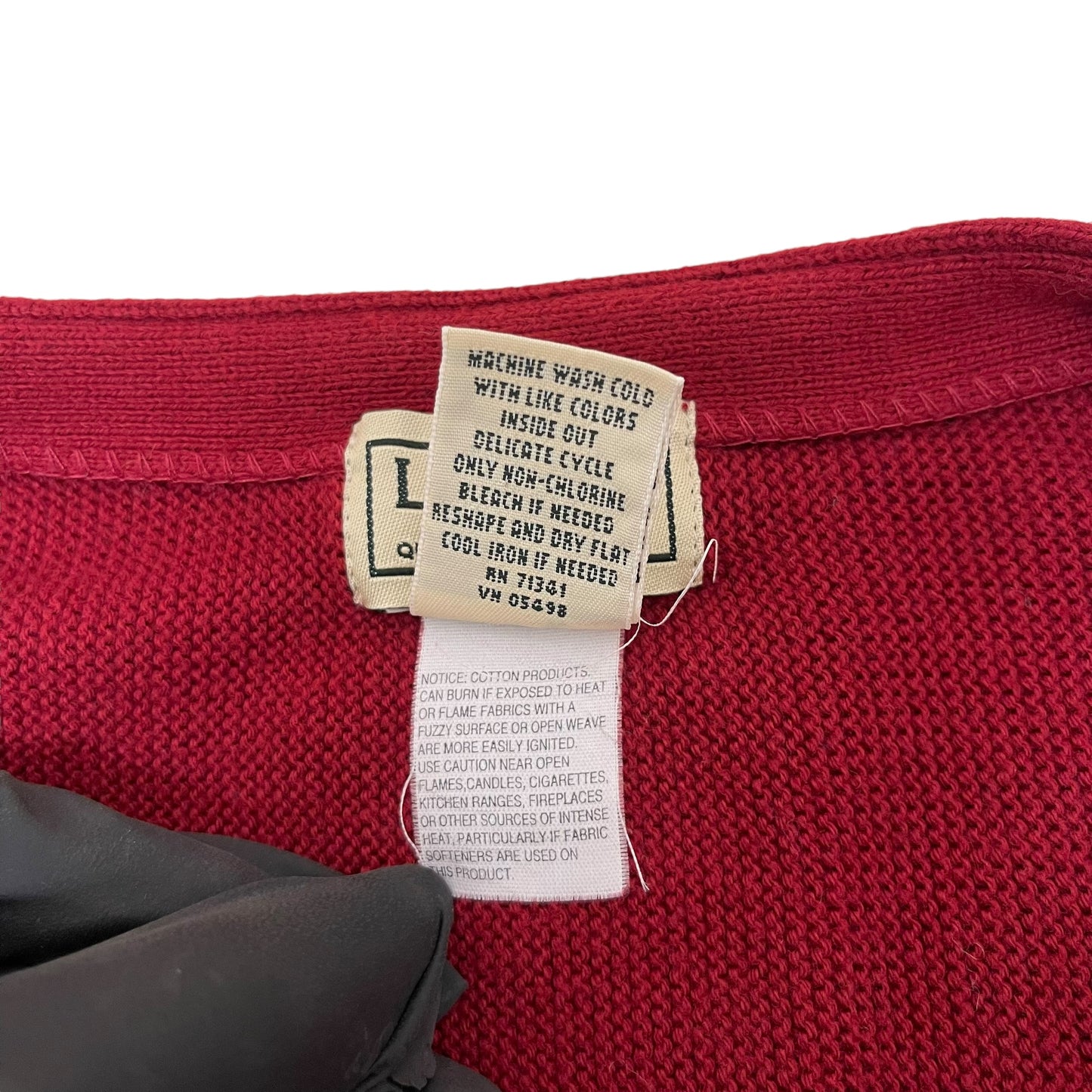 GC313 L.L.Bean コットン100% ニット セーター ニットカーディガン カーディガン ボルドー メンズ サイズXXL