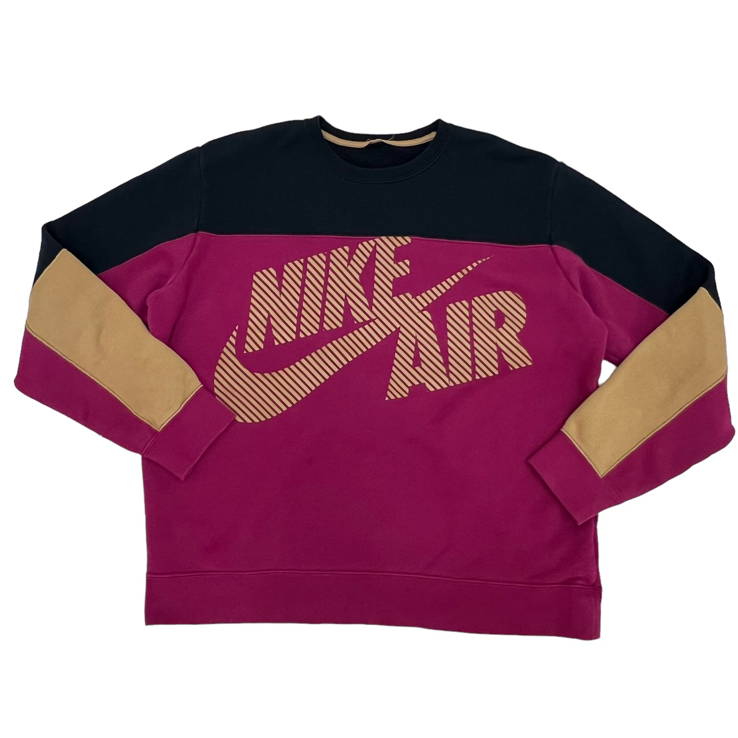 GM143 NIKE ナイキ 長袖 スウェット トレーナー トップス プルオーバー ピンク系 メンズ デカロゴ XL